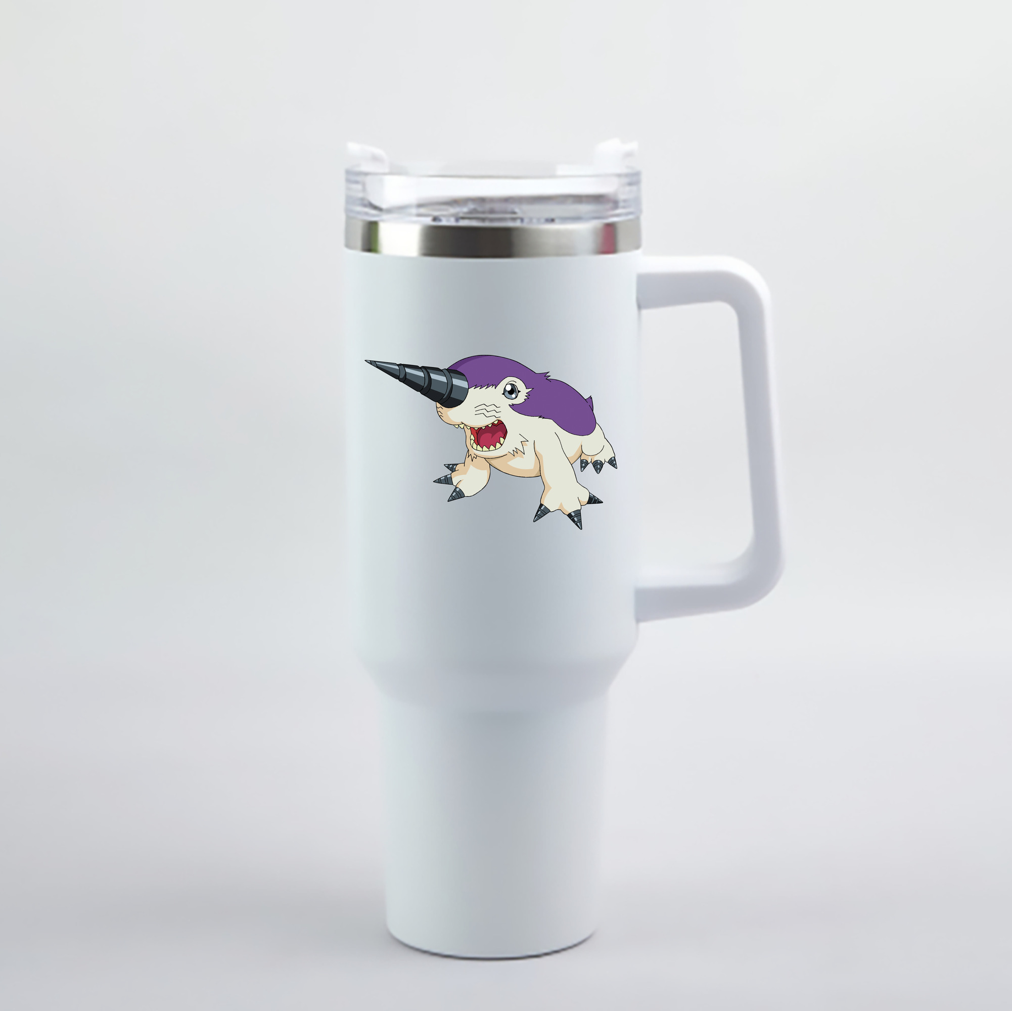 （画像用） Digimon デジタルモンスター/デジモン 1200mL車用タンブラー - クリスタルステッカー（プラスチックストロー付き）