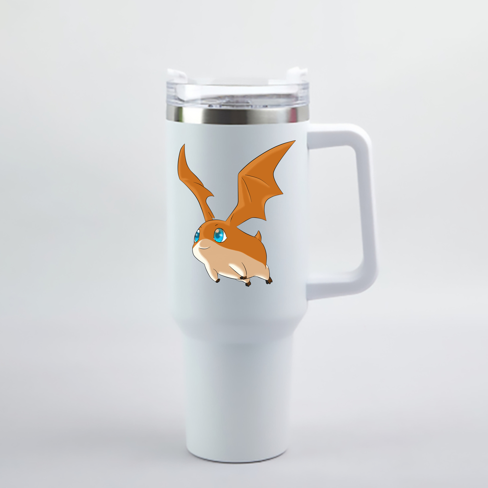 （画像用） Digimon デジタルモンスター/デジモン 1200mL車用タンブラー - クリスタルステッカー（プラスチックストロー付き）