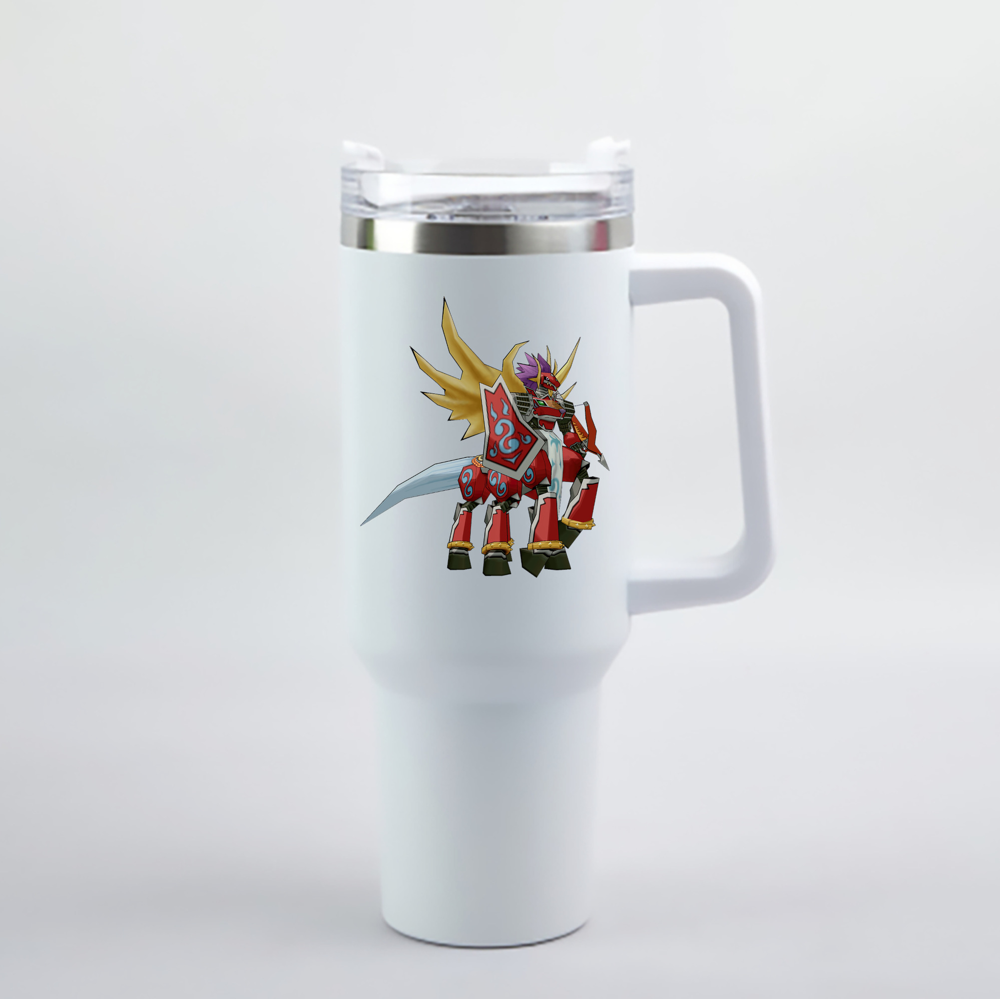 （画像用） Digimon デジタルモンスター/デジモン 1200mL車用タンブラー - クリスタルステッカー（プラスチックストロー付き）