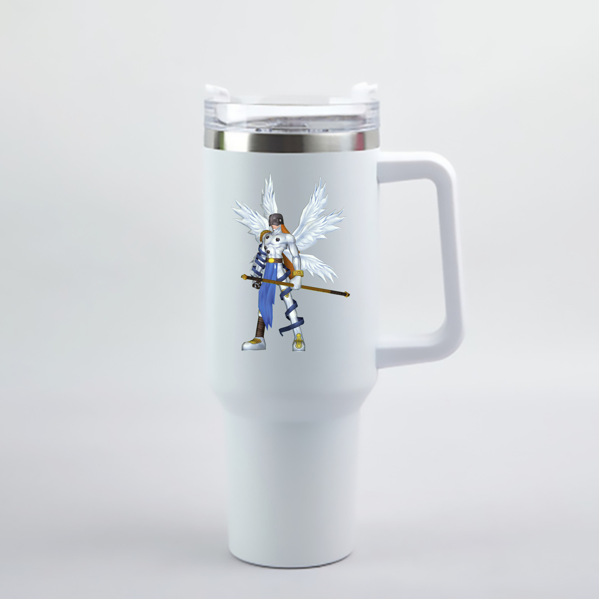 （画像用） Digimon デジタルモンスター/デジモン 1200mL車用タンブラー - クリスタルステッカー（プラスチックストロー付き）