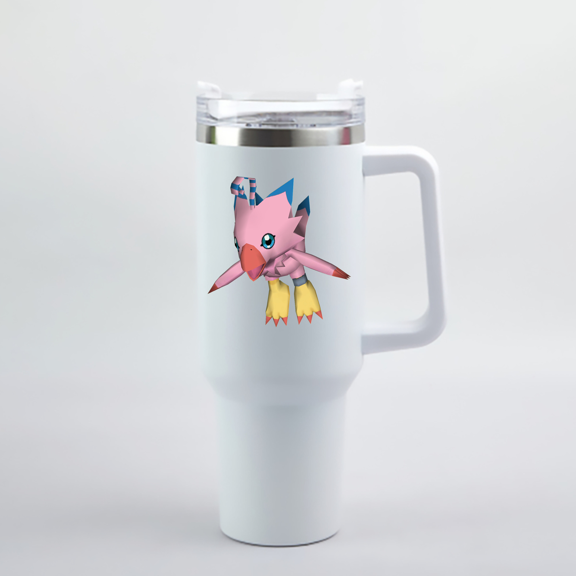 （画像用） Digimon デジタルモンスター/デジモン 1200mL車用タンブラー - クリスタルステッカー（プラスチックストロー付き）