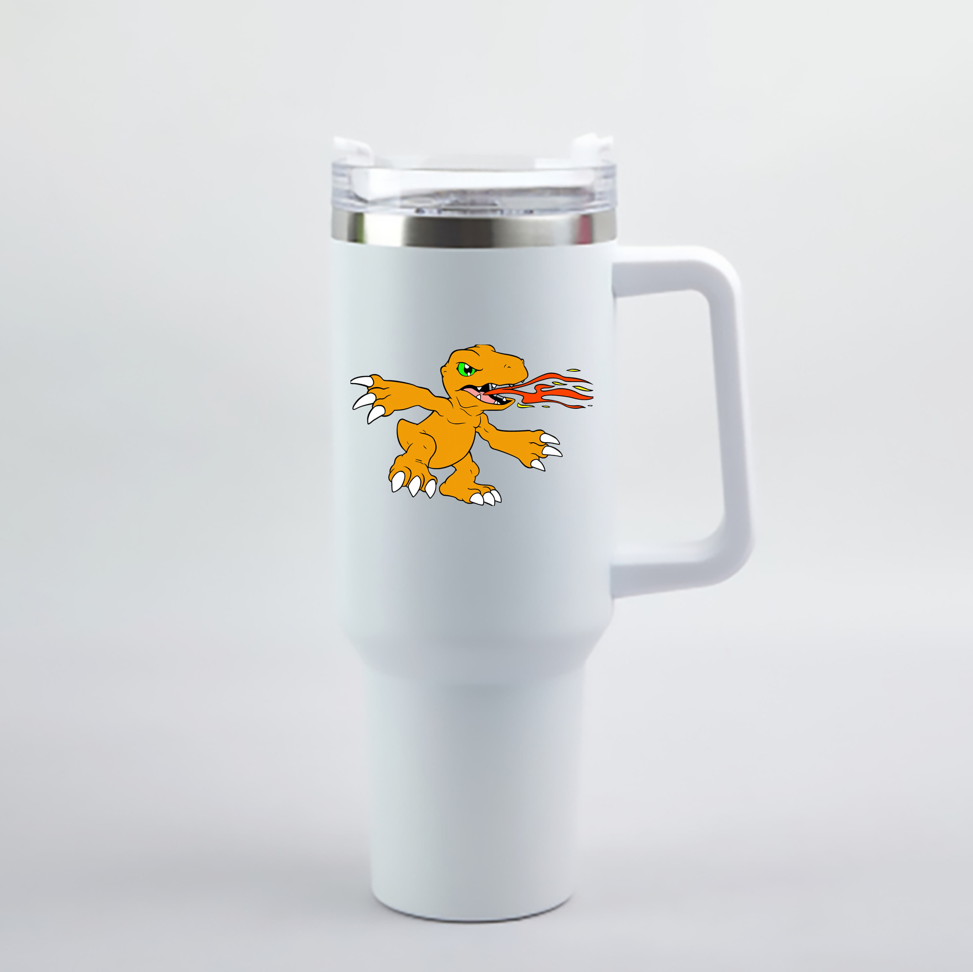 （画像用） Digimon デジタルモンスター/デジモン 1200mL車用タンブラー - クリスタルステッカー（プラスチックストロー付き）