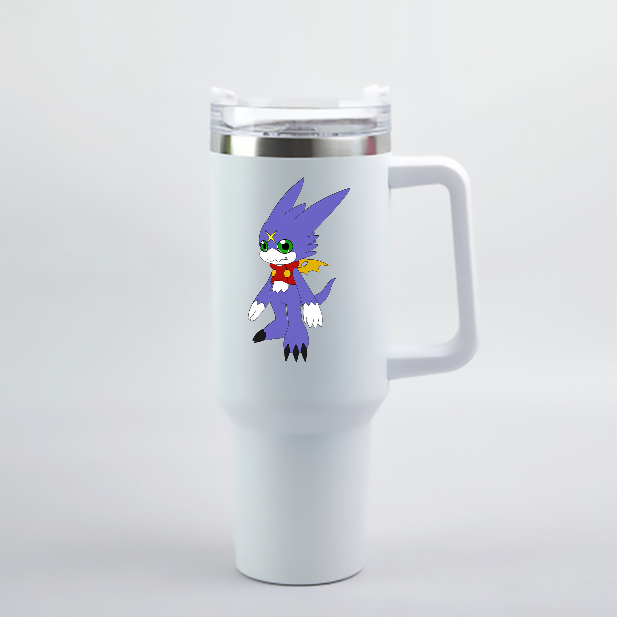 （画像用） Digimon デジタルモンスター/デジモン 1200mL車用タンブラー - クリスタルステッカー（プラスチックストロー付き）