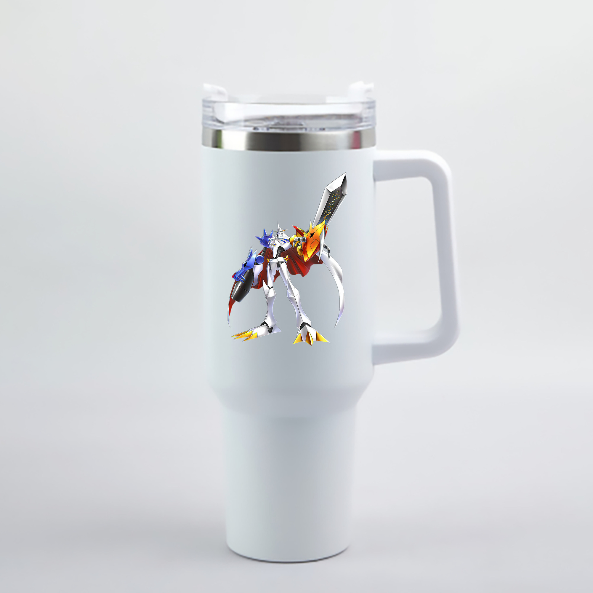 （画像用） Digimon デジタルモンスター/デジモン 1200mL車用タンブラー - クリスタルステッカー（プラスチックストロー付き）