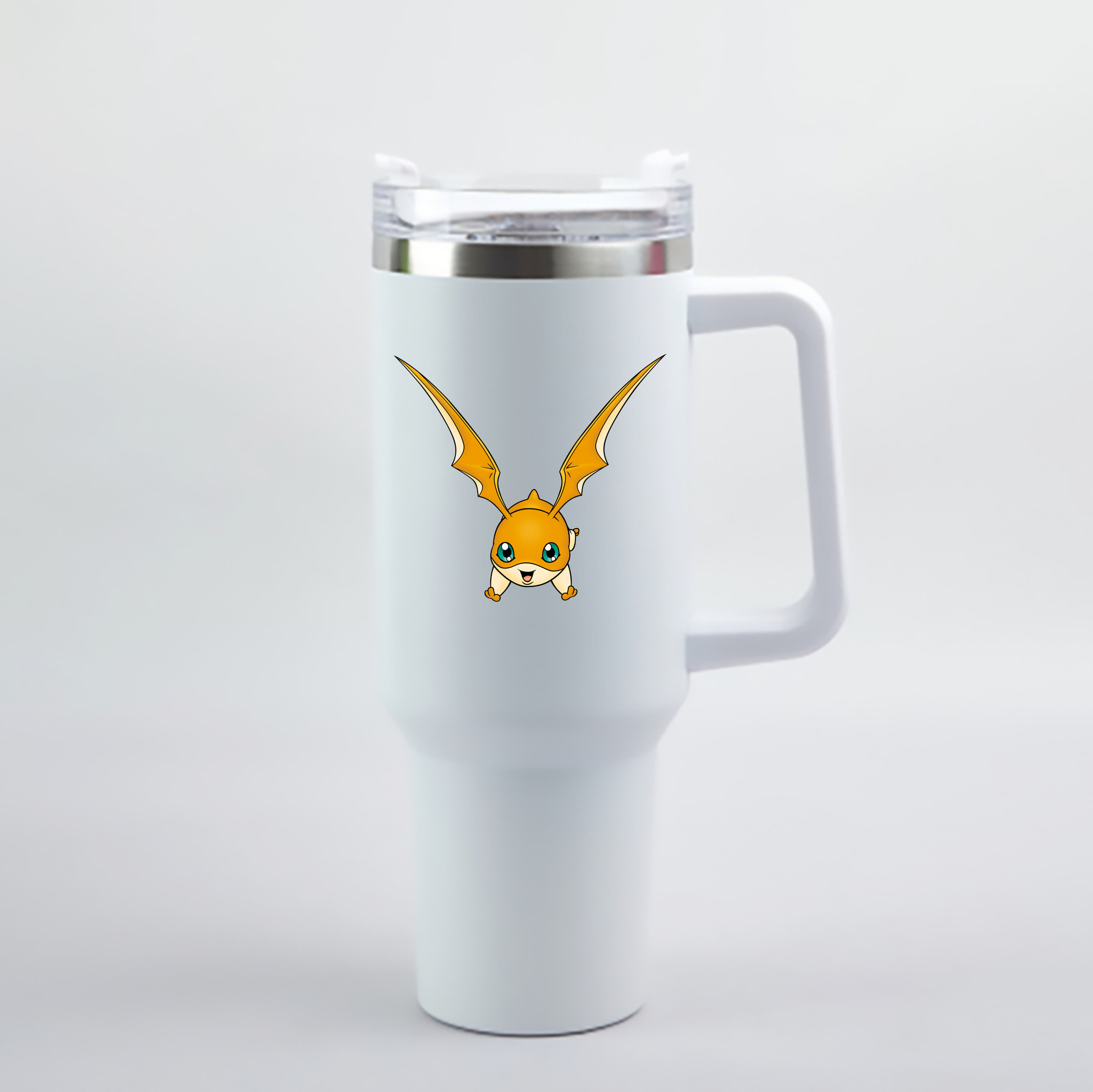 （画像用） Digimon デジタルモンスター/デジモン 1200mL車用タンブラー - クリスタルステッカー（プラスチックストロー付き）