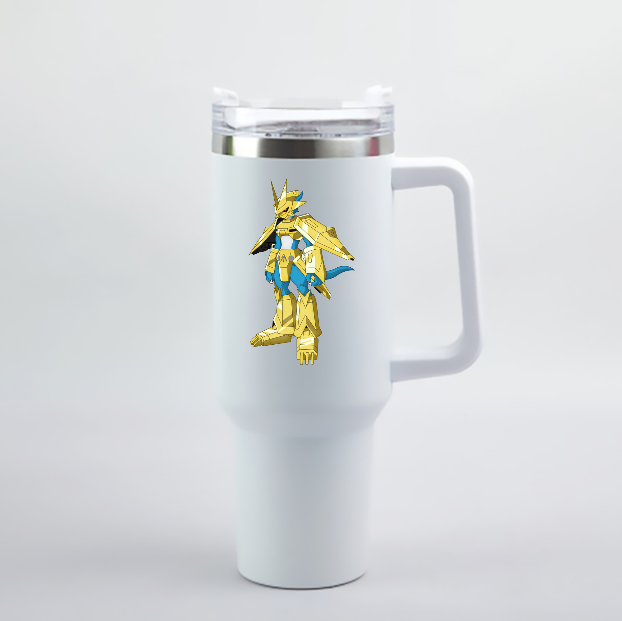 （画像用） Digimon デジタルモンスター/デジモン 1200mL車用タンブラー - クリスタルステッカー（プラスチックストロー付き）