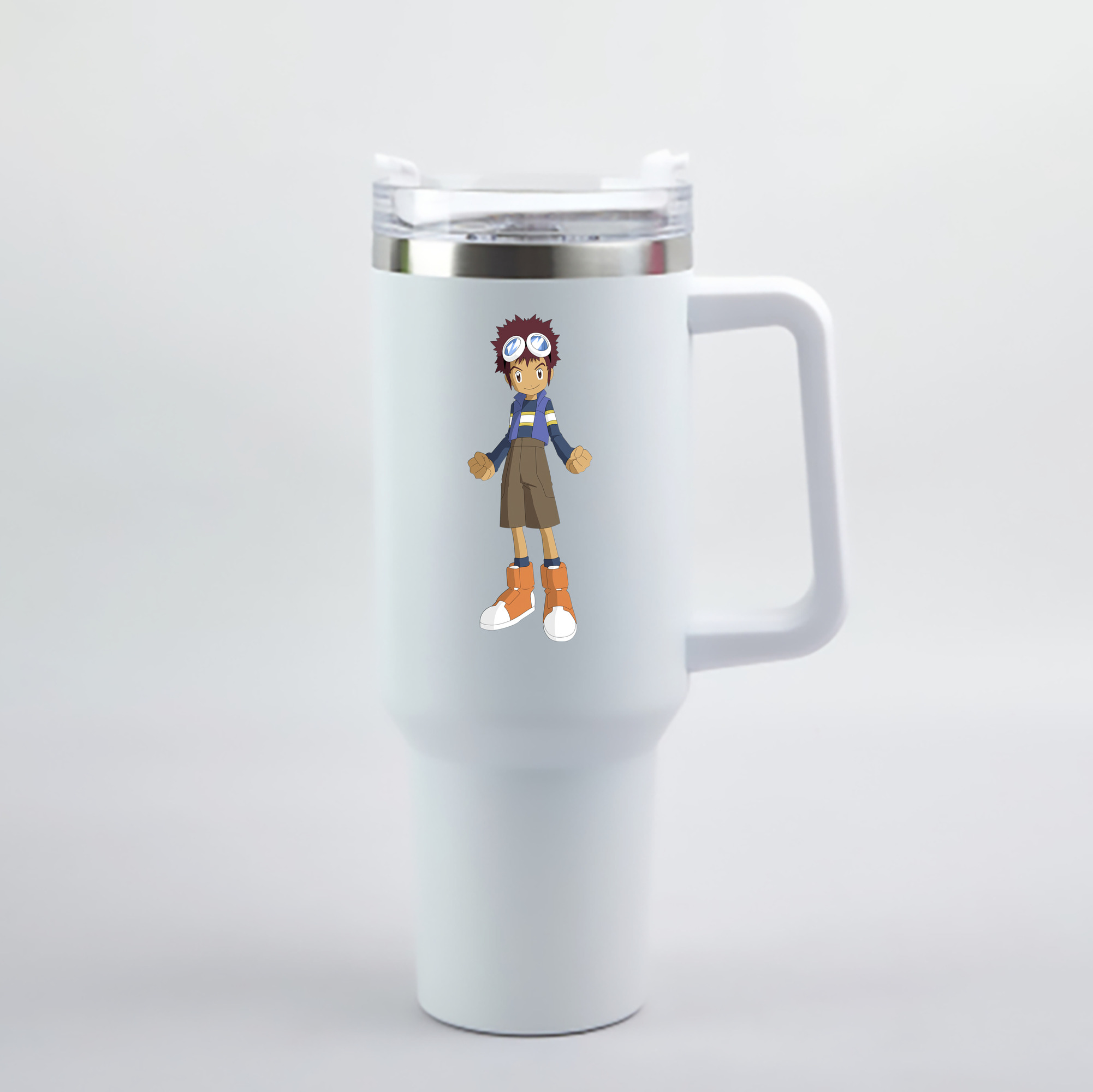 （画像用） Digimon デジタルモンスター/デジモン 1200mL車用タンブラー - クリスタルステッカー（プラスチックストロー付き）