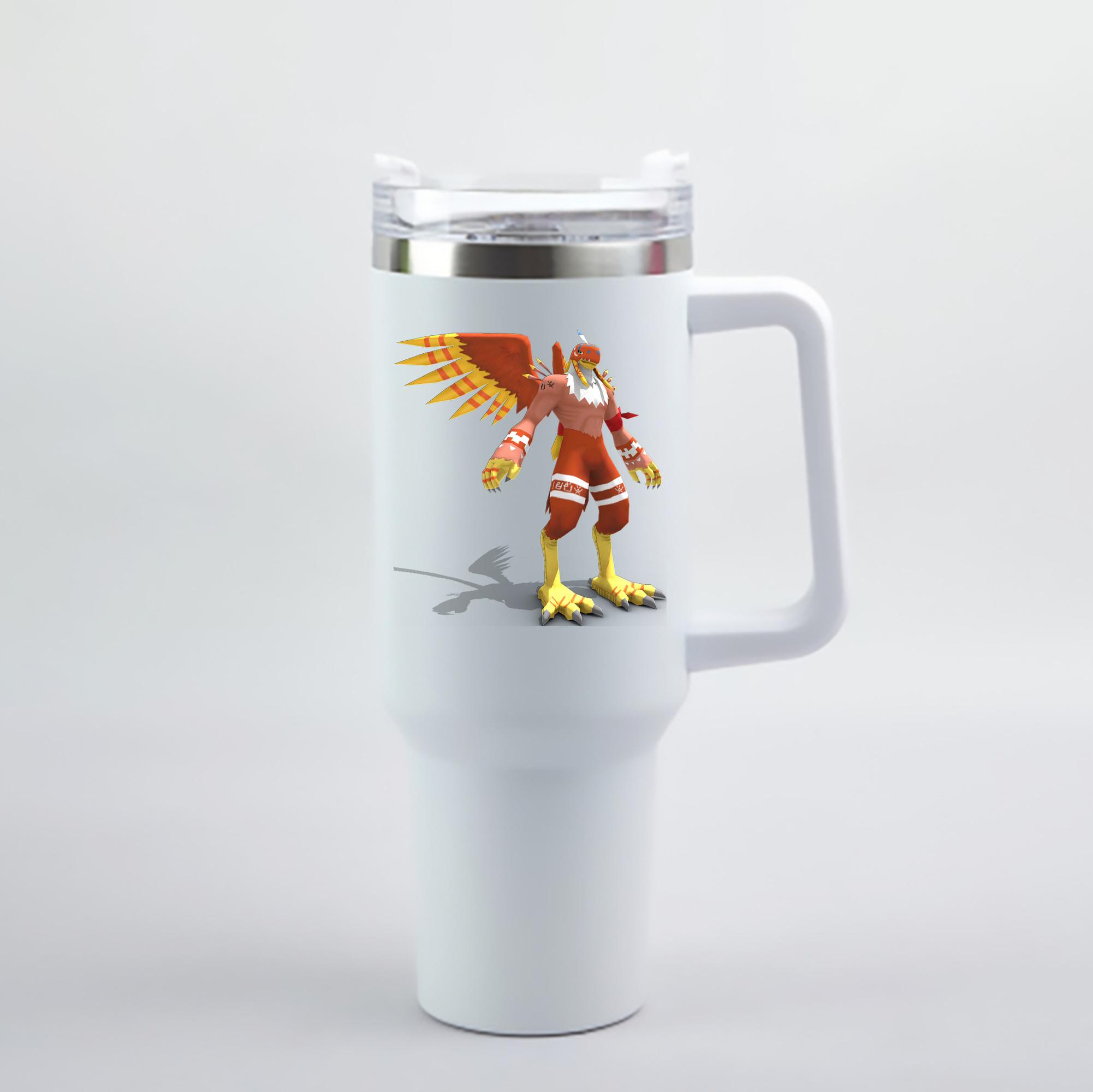 （画像用） Digimon デジタルモンスター/デジモン 1200mL車用タンブラー - クリスタルステッカー（プラスチックストロー付き）