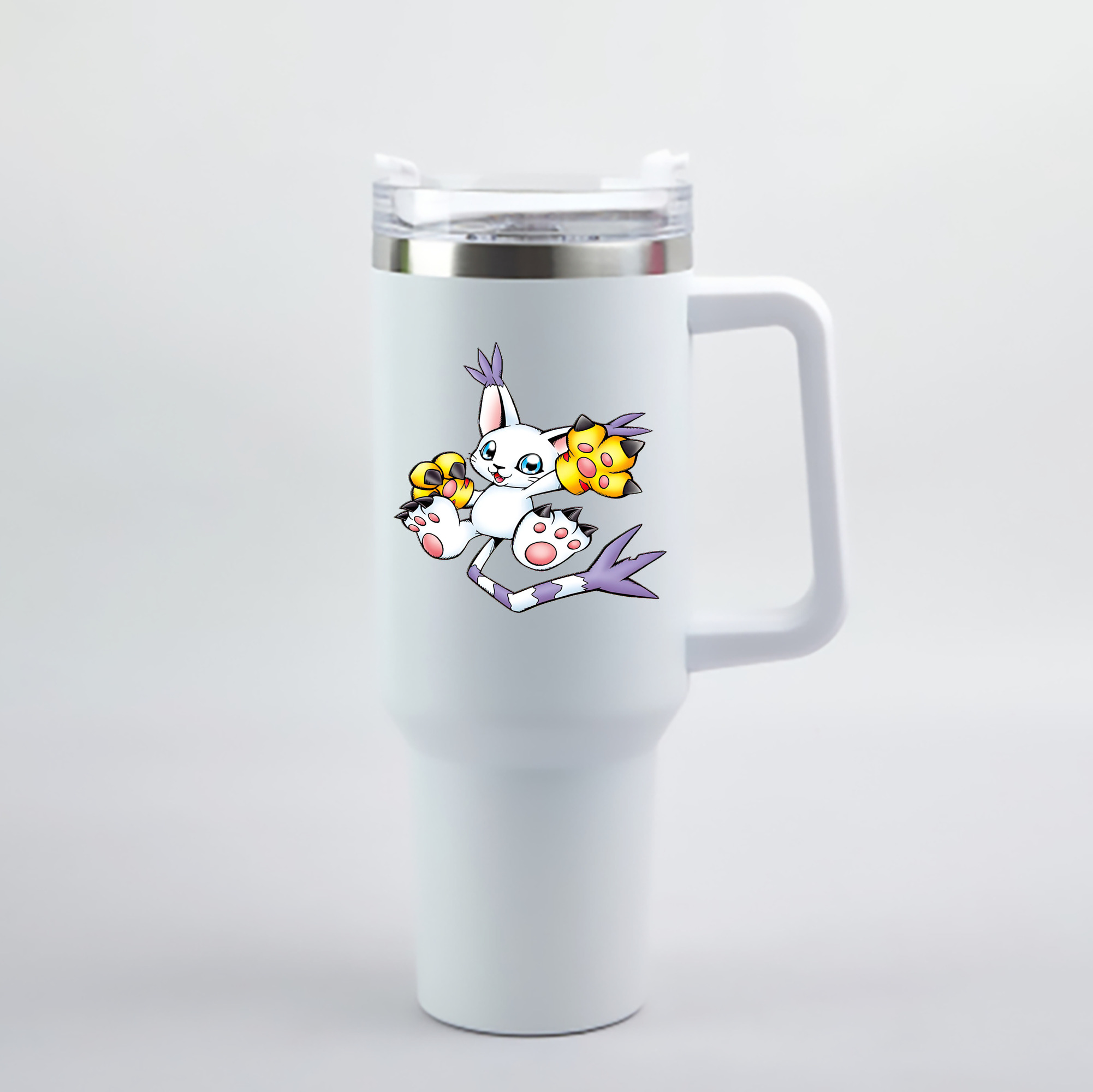 （画像用） Digimon デジタルモンスター/デジモン 1200mL車用タンブラー - クリスタルステッカー（プラスチックストロー付き）