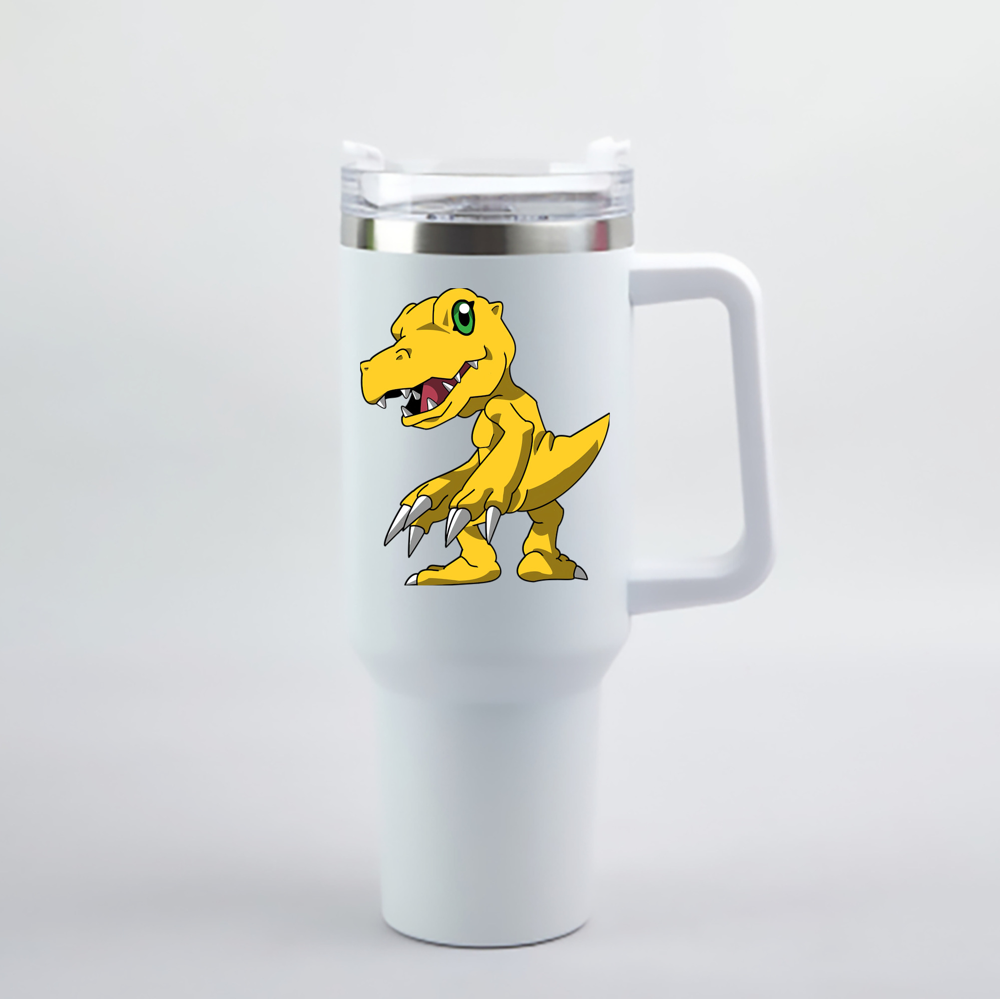 （画像用） Digimon デジタルモンスター/デジモン 1200mL車用タンブラー - クリスタルステッカー（プラスチックストロー付き）