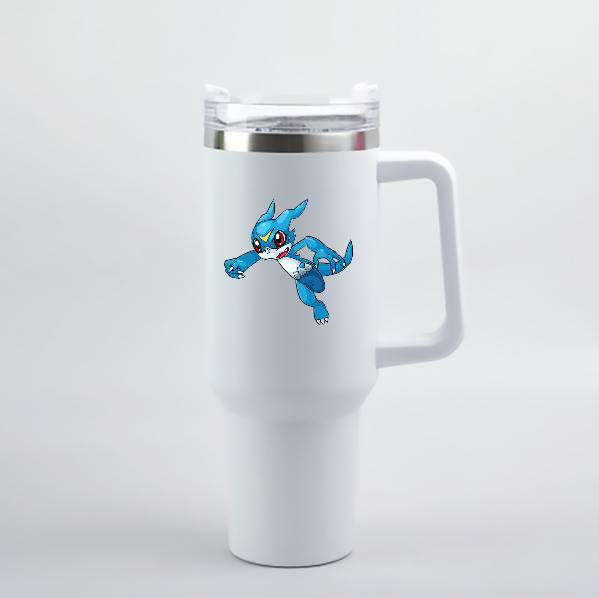 （画像用） Digimon デジタルモンスター/デジモン 1200mL車用タンブラー - クリスタルステッカー（プラスチックストロー付き）