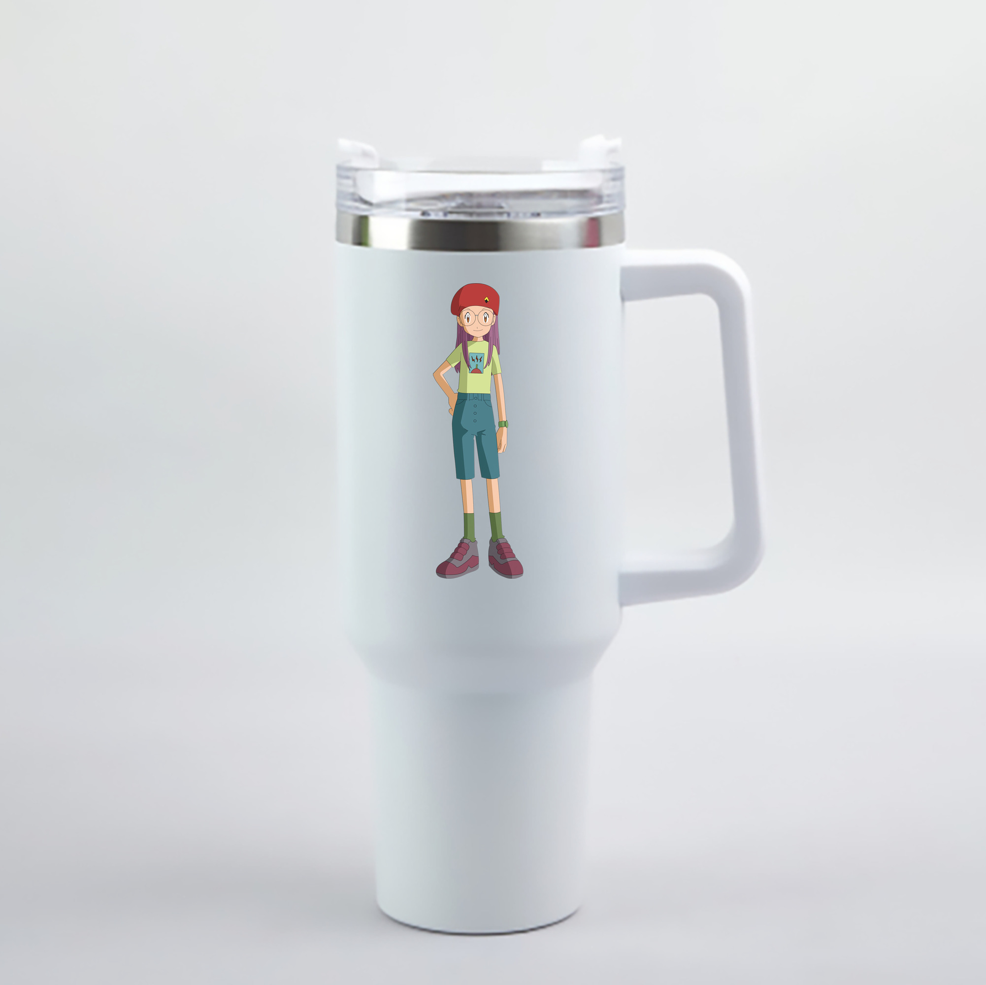 （画像用） Digimon デジタルモンスター/デジモン 1200mL車用タンブラー - クリスタルステッカー（プラスチックストロー付き）