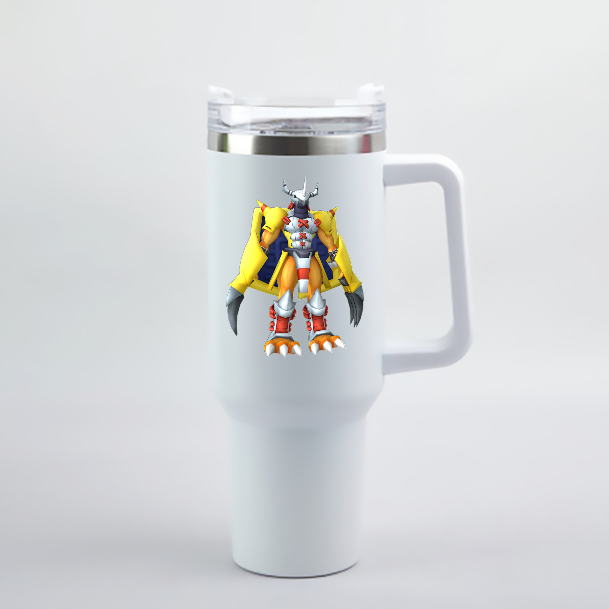 （画像用） Digimon デジタルモンスター/デジモン 1200mL車用タンブラー - クリスタルステッカー（プラスチックストロー付き）