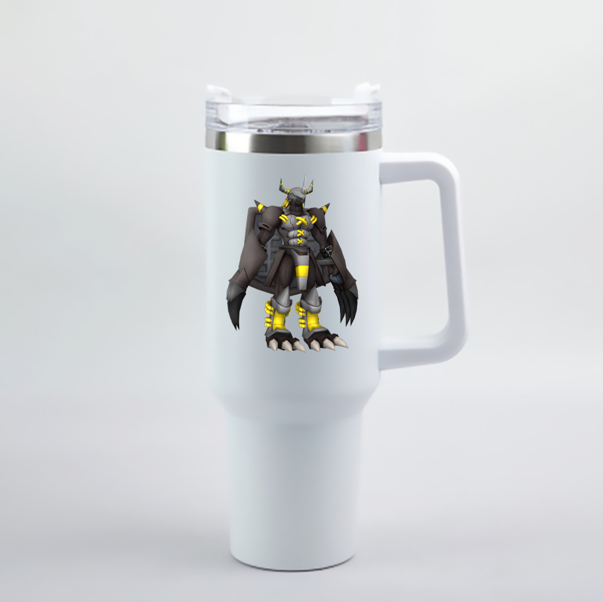 （画像用） Digimon デジタルモンスター/デジモン 1200mL車用タンブラー - クリスタルステッカー（プラスチックストロー付き）