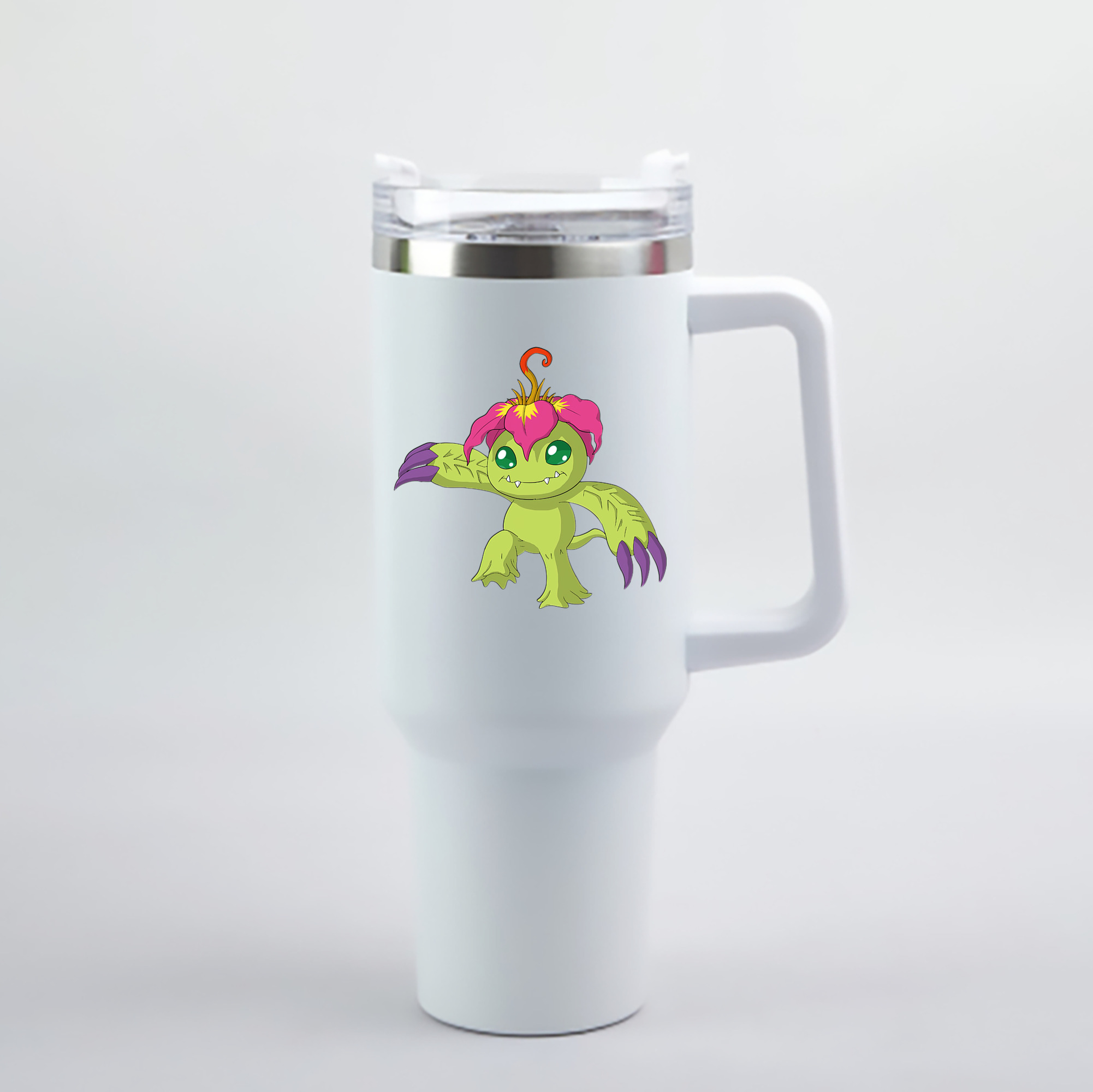 （画像用） Digimon デジタルモンスター/デジモン 1200mL車用タンブラー - クリスタルステッカー（プラスチックストロー付き）