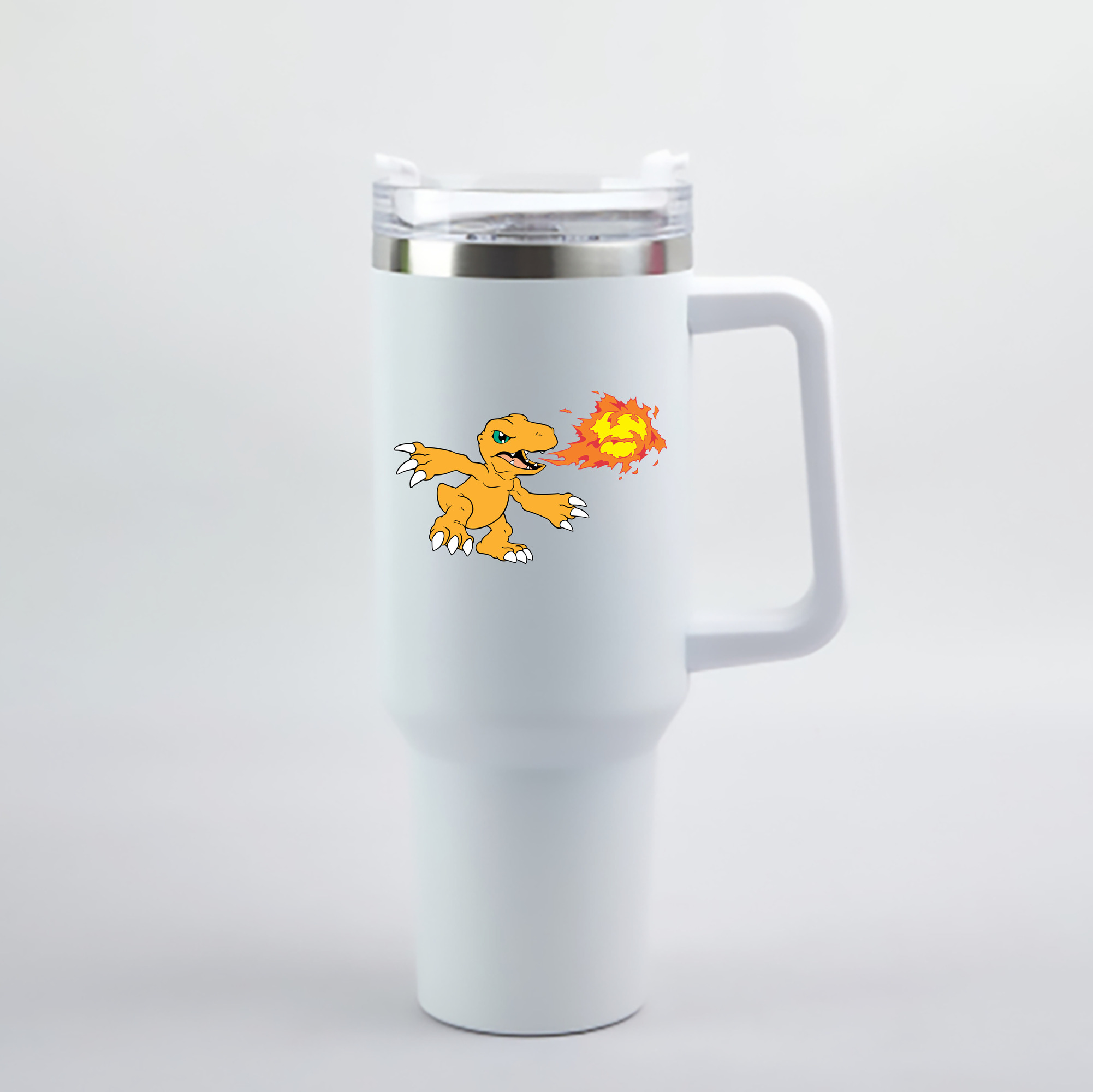 （画像用） Digimon デジタルモンスター/デジモン 1200mL車用タンブラー - クリスタルステッカー（プラスチックストロー付き）