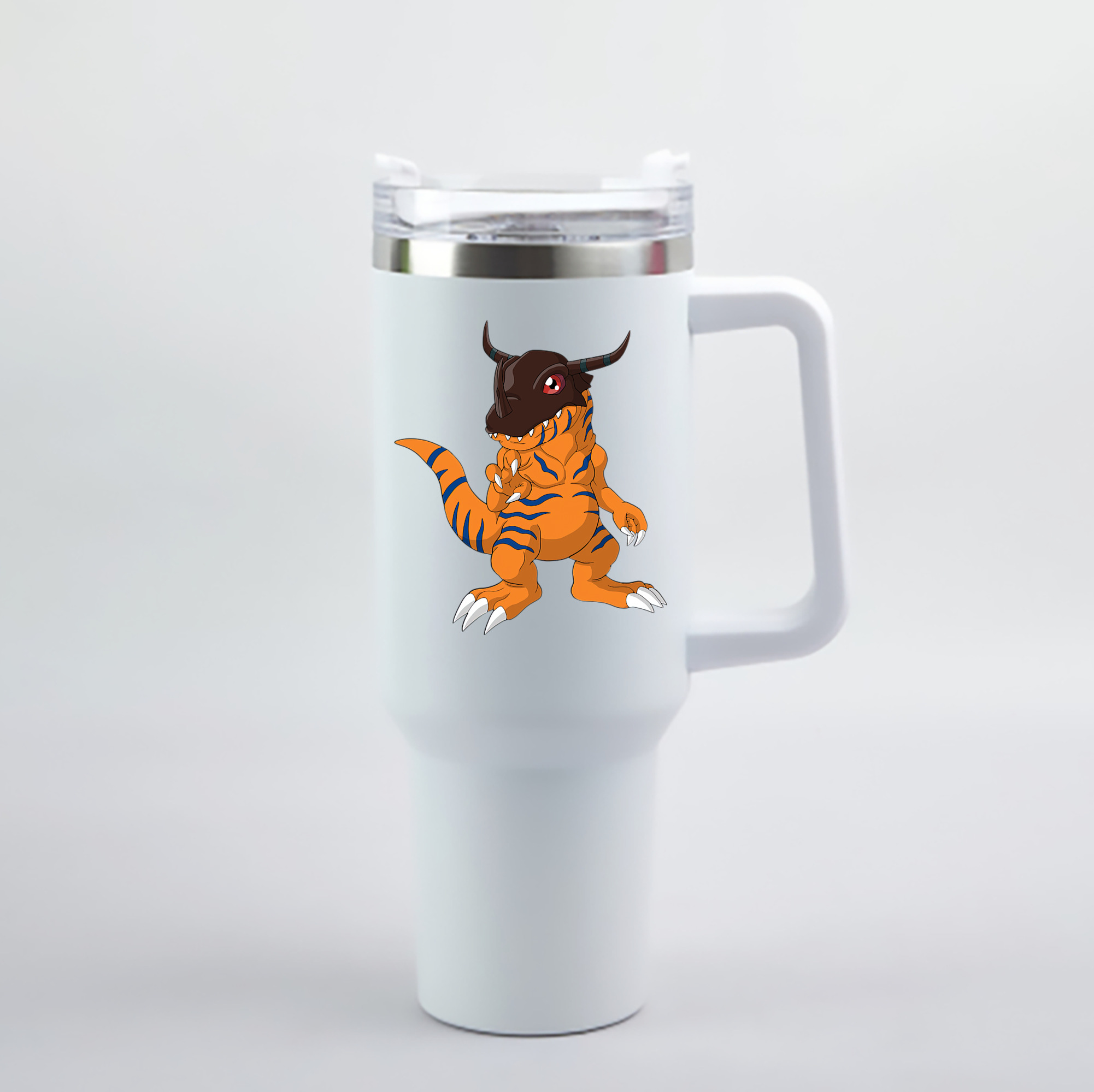 （画像用） Digimon デジタルモンスター/デジモン 1200mL車用タンブラー - クリスタルステッカー（プラスチックストロー付き）