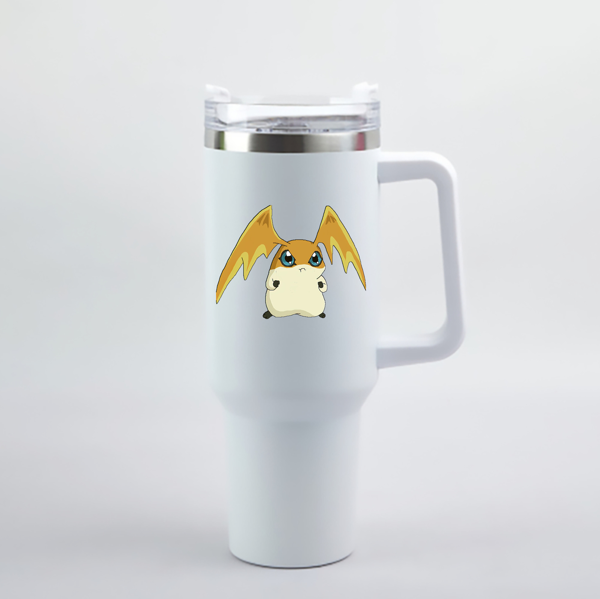 （画像用） Digimon デジタルモンスター/デジモン 1200mL車用タンブラー - クリスタルステッカー（プラスチックストロー付き）