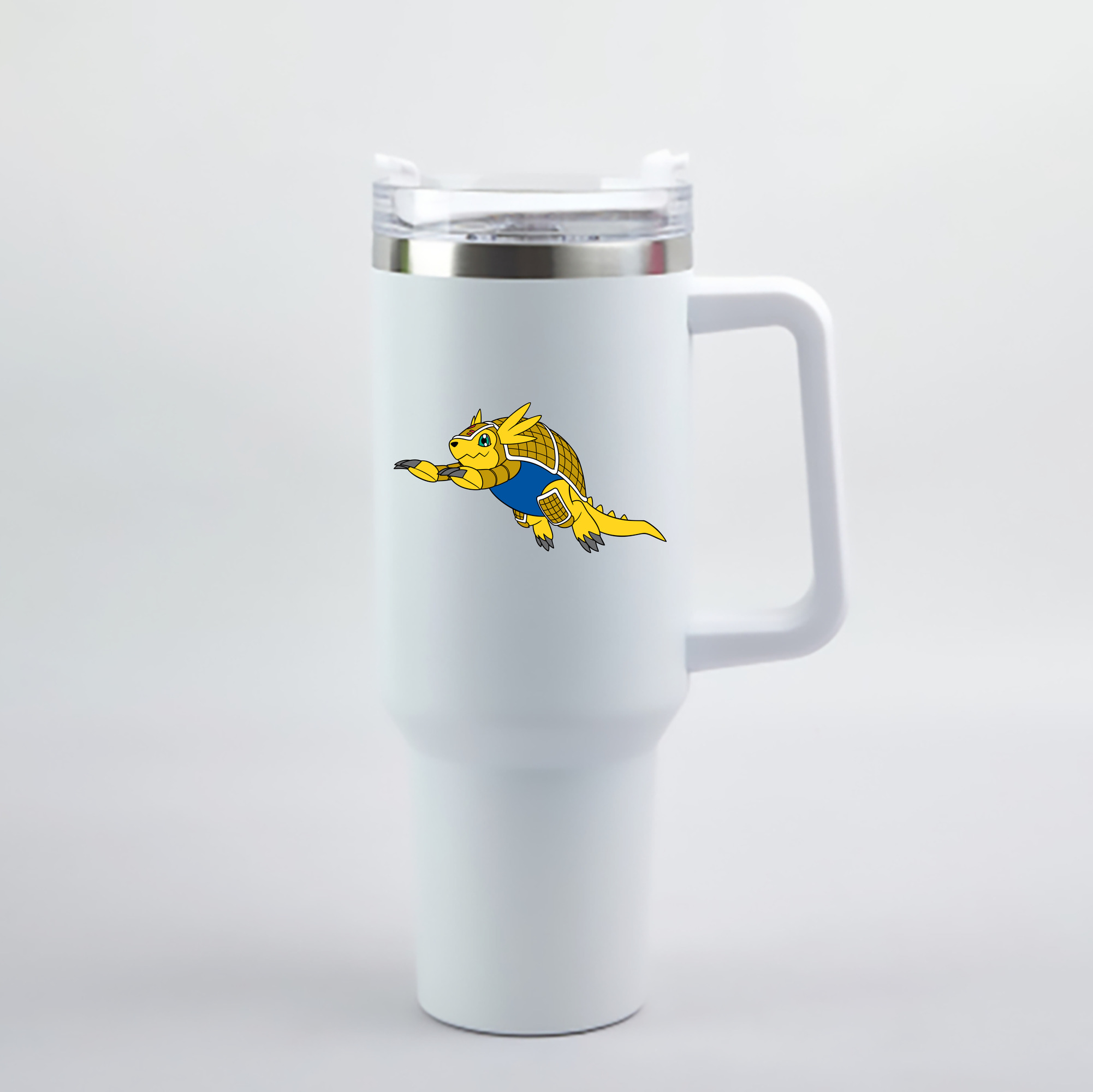 （画像用） Digimon デジタルモンスター/デジモン 1200mL車用タンブラー - クリスタルステッカー（プラスチックストロー付き）