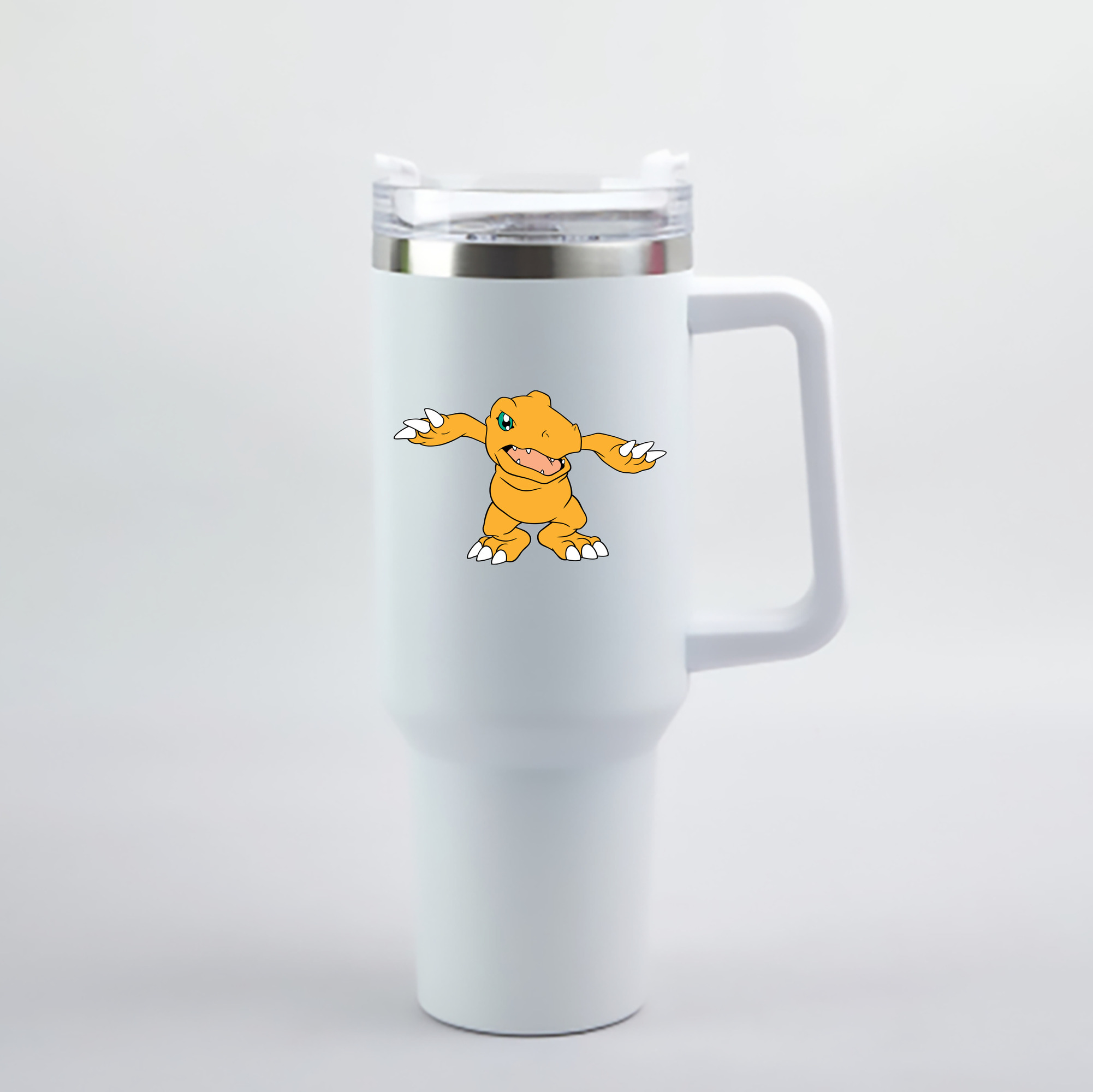 （画像用） Digimon デジタルモンスター/デジモン 1200mL車用タンブラー - クリスタルステッカー（プラスチックストロー付き）