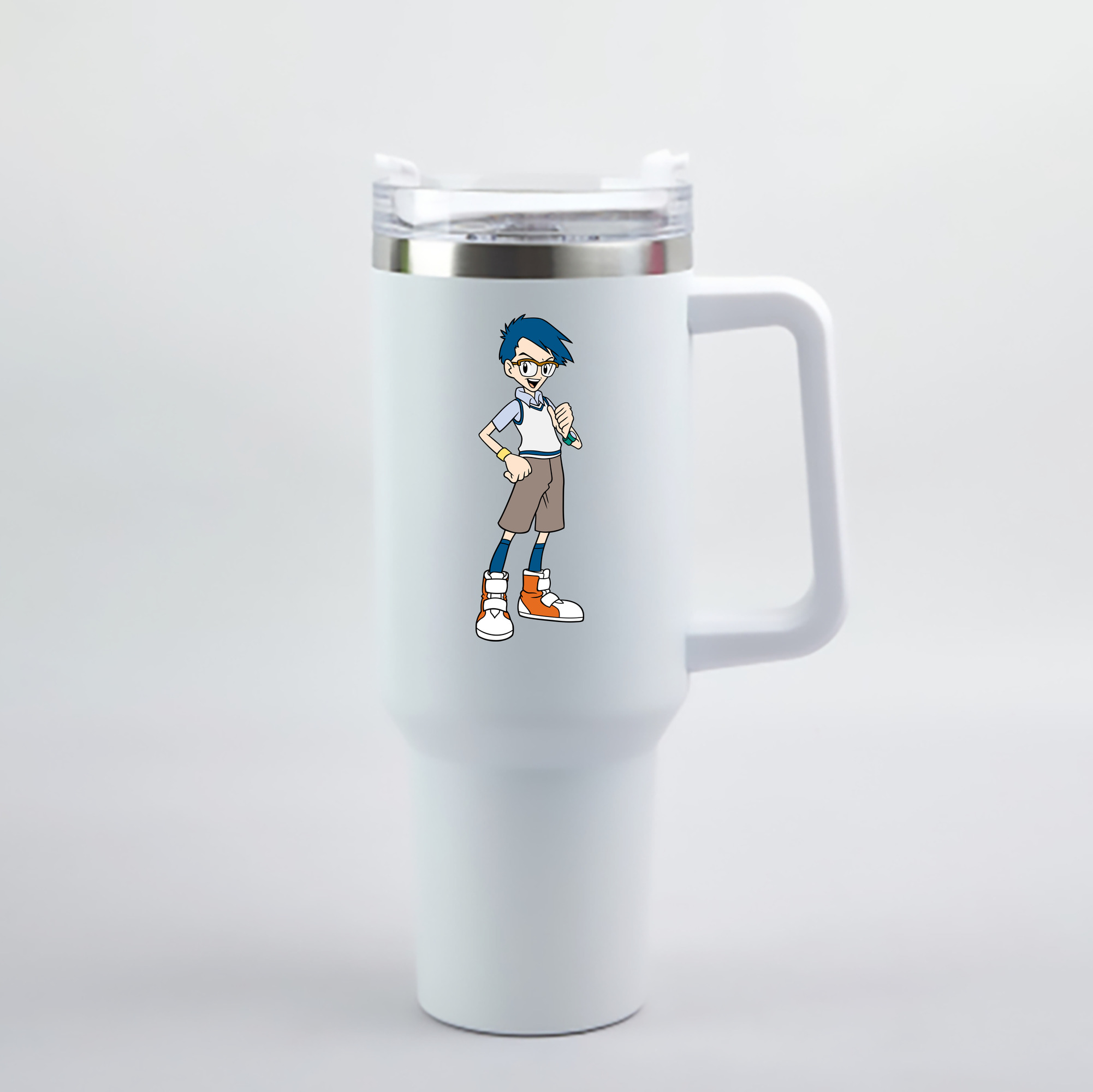 （画像用） Digimon デジタルモンスター/デジモン 1200mL車用タンブラー - クリスタルステッカー（プラスチックストロー付き）