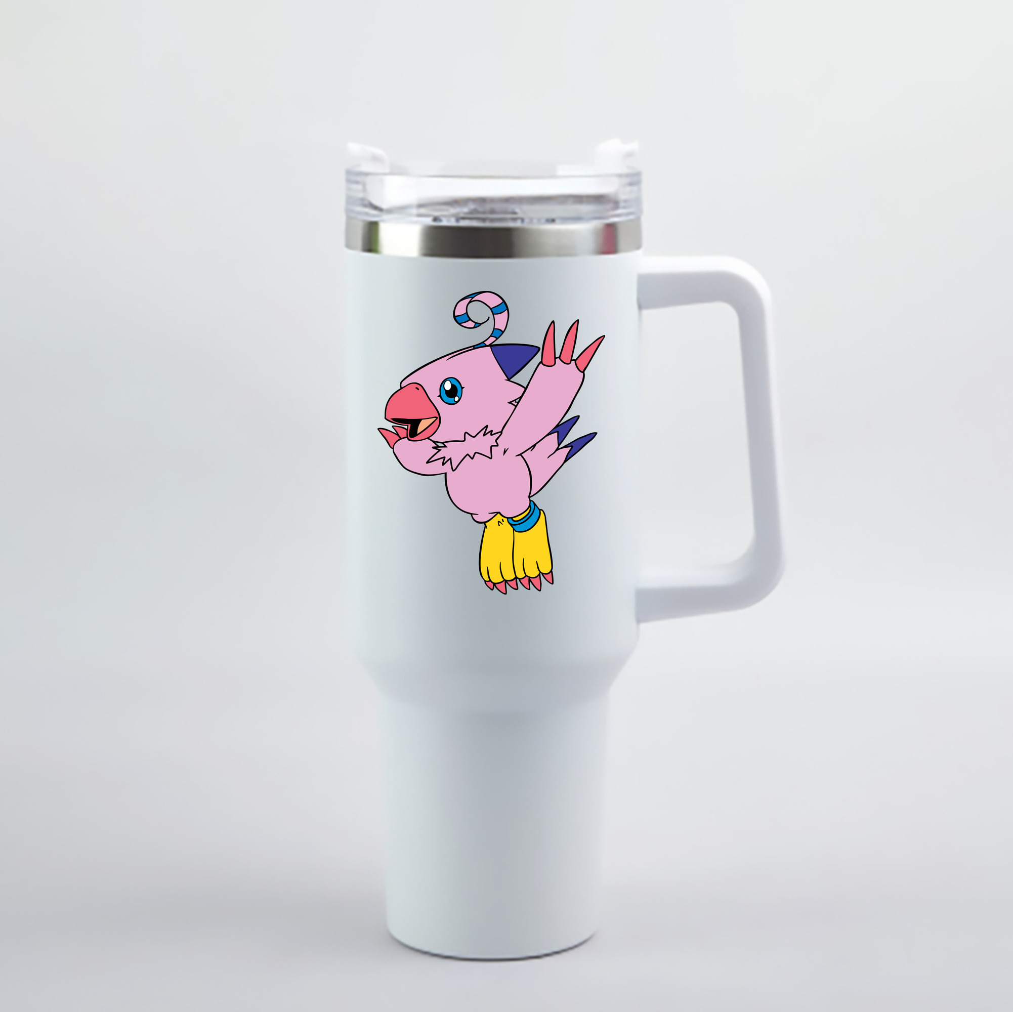 （画像用） Digimon デジタルモンスター/デジモン 1200mL車用タンブラー - クリスタルステッカー（プラスチックストロー付き）