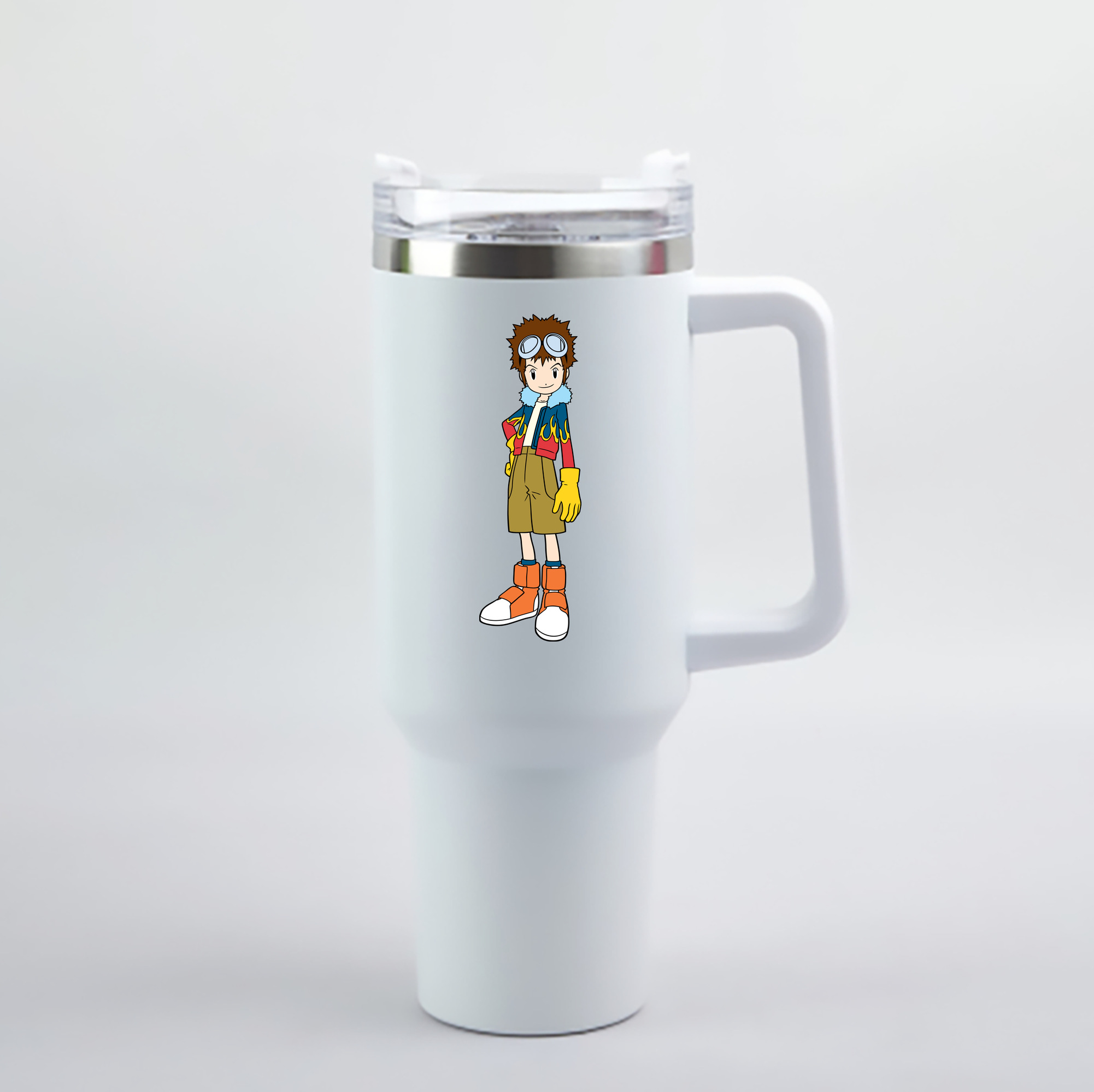 （画像用） Digimon デジタルモンスター/デジモン 1200mL車用タンブラー - クリスタルステッカー（プラスチックストロー付き）