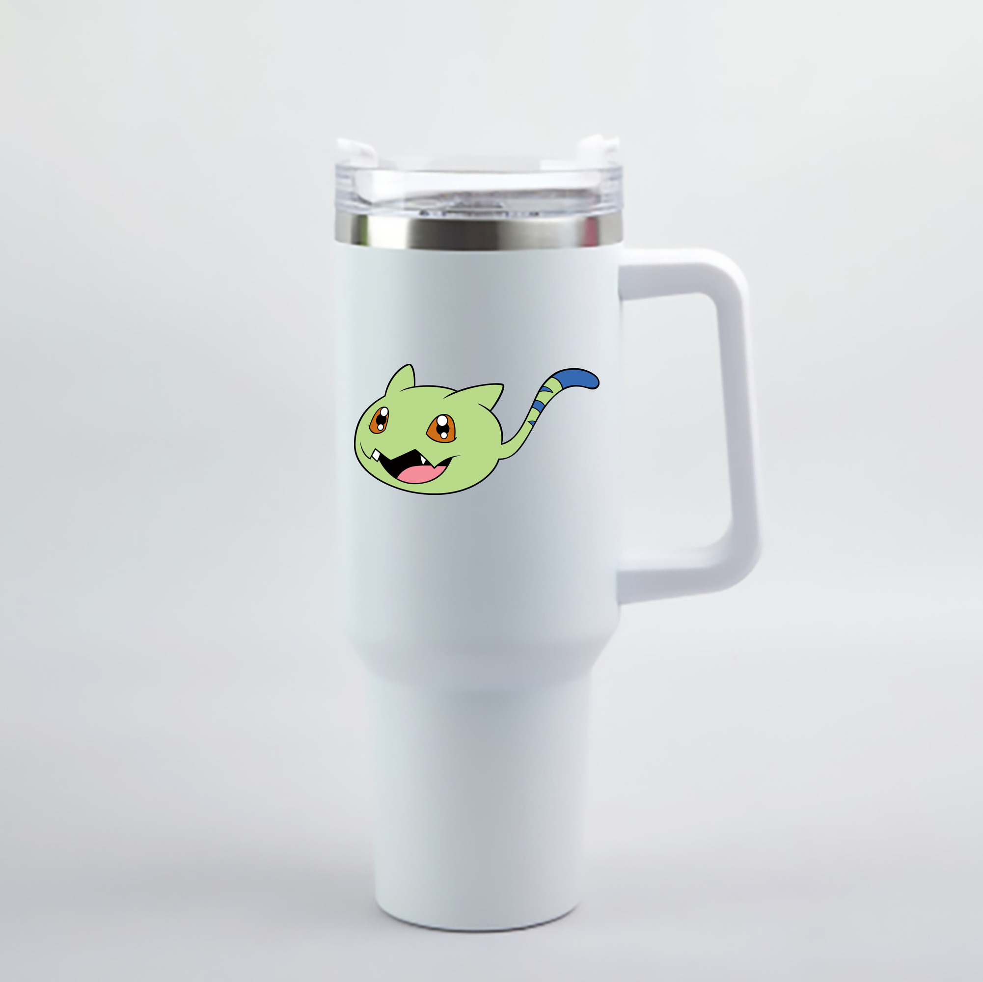 （画像用） Digimon デジタルモンスター/デジモン 1200mL車用タンブラー - クリスタルステッカー（プラスチックストロー付き）