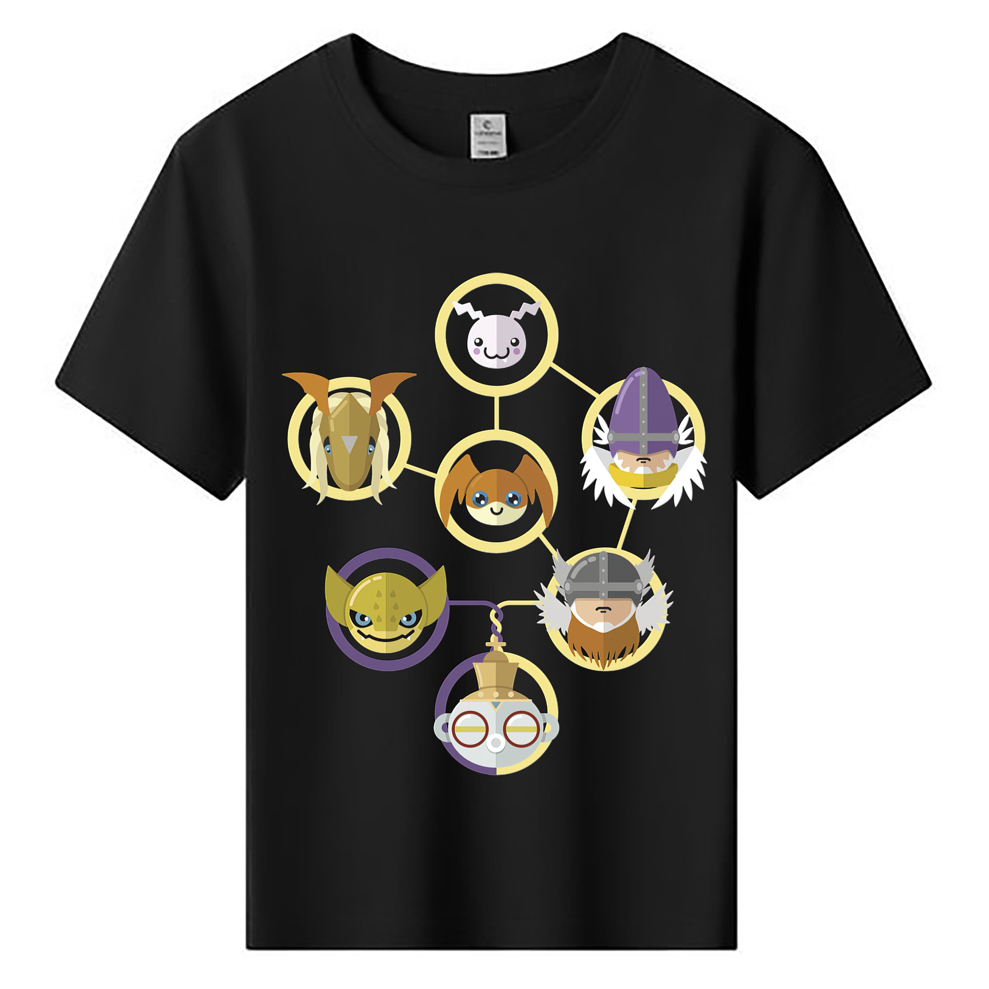 （画像用） Digimon デジタルモンスター/デジモン 綿100％キッズTシャツ（フロントプリント）