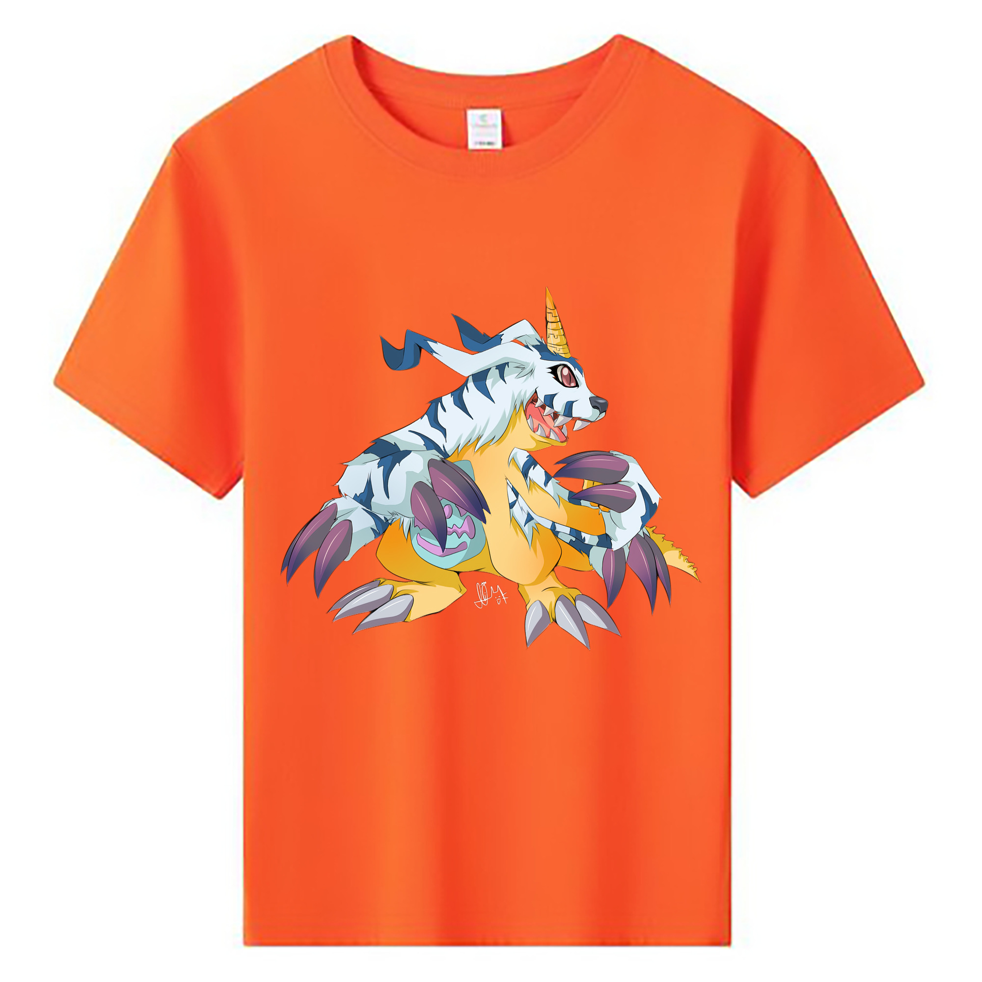 （画像用） Digimon デジタルモンスター/デジモン 綿100％キッズTシャツ（フロントプリント）