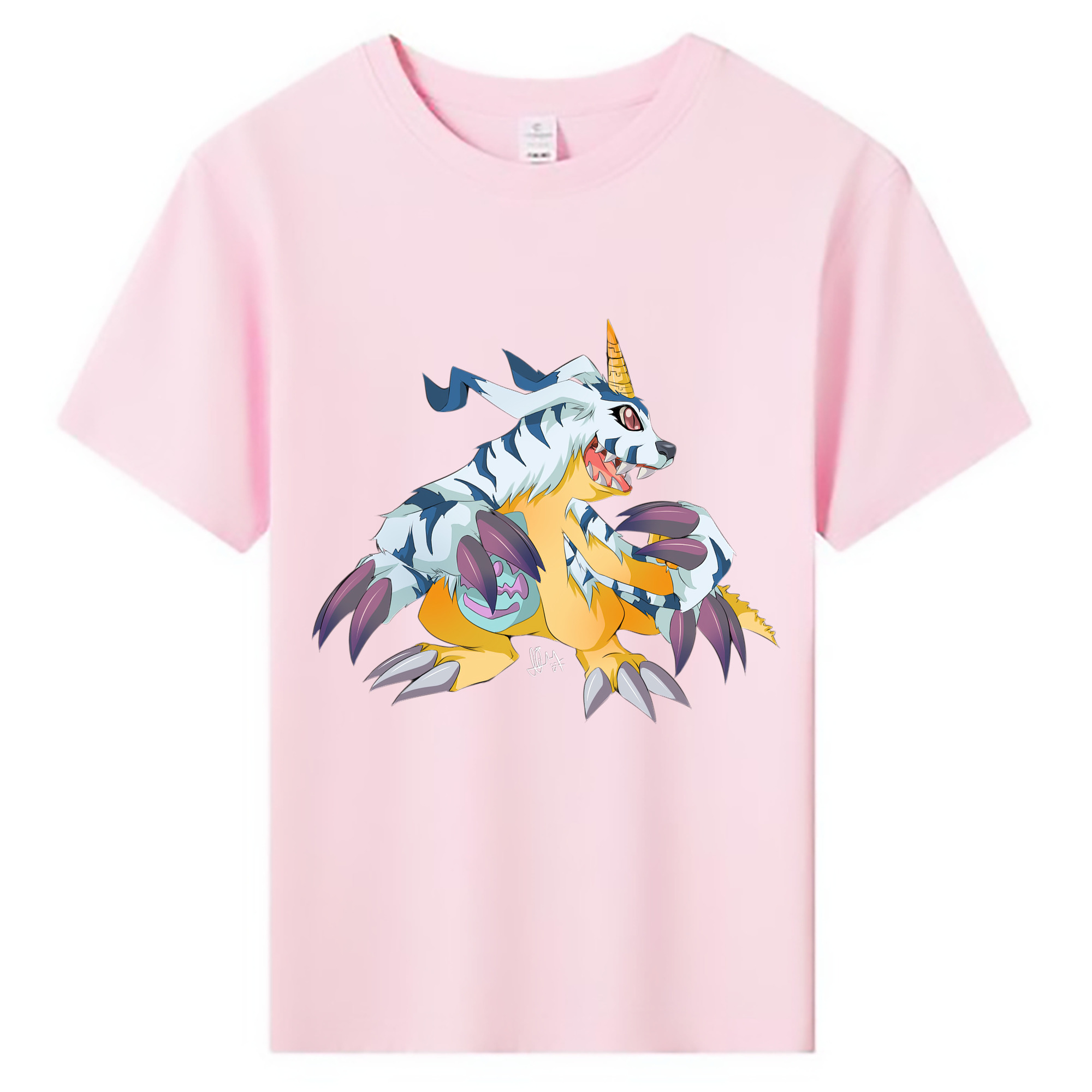 （画像用） Digimon デジタルモンスター/デジモン 綿100％キッズTシャツ（フロントプリント）