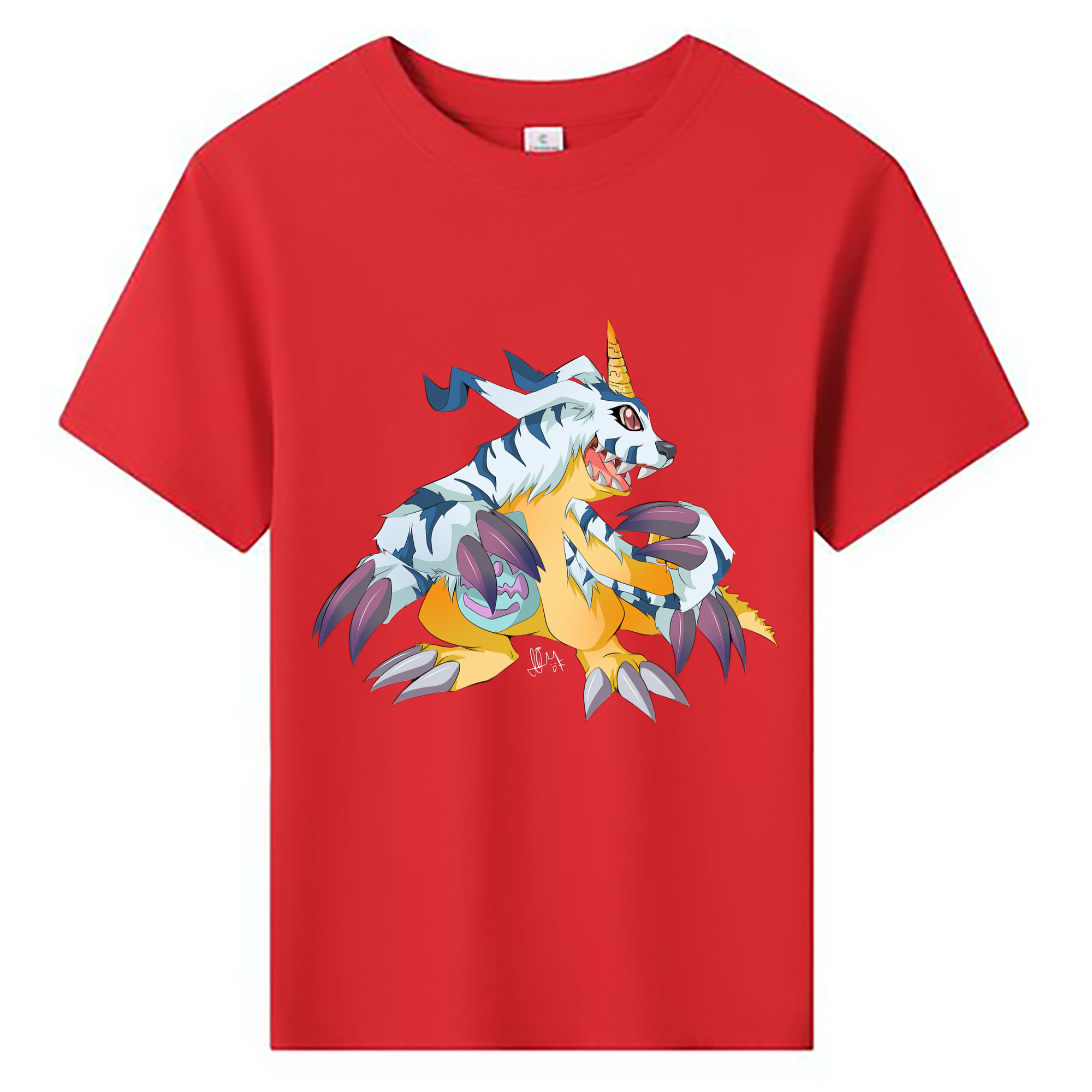 （画像用） Digimon デジタルモンスター/デジモン 綿100％キッズTシャツ（フロントプリント）