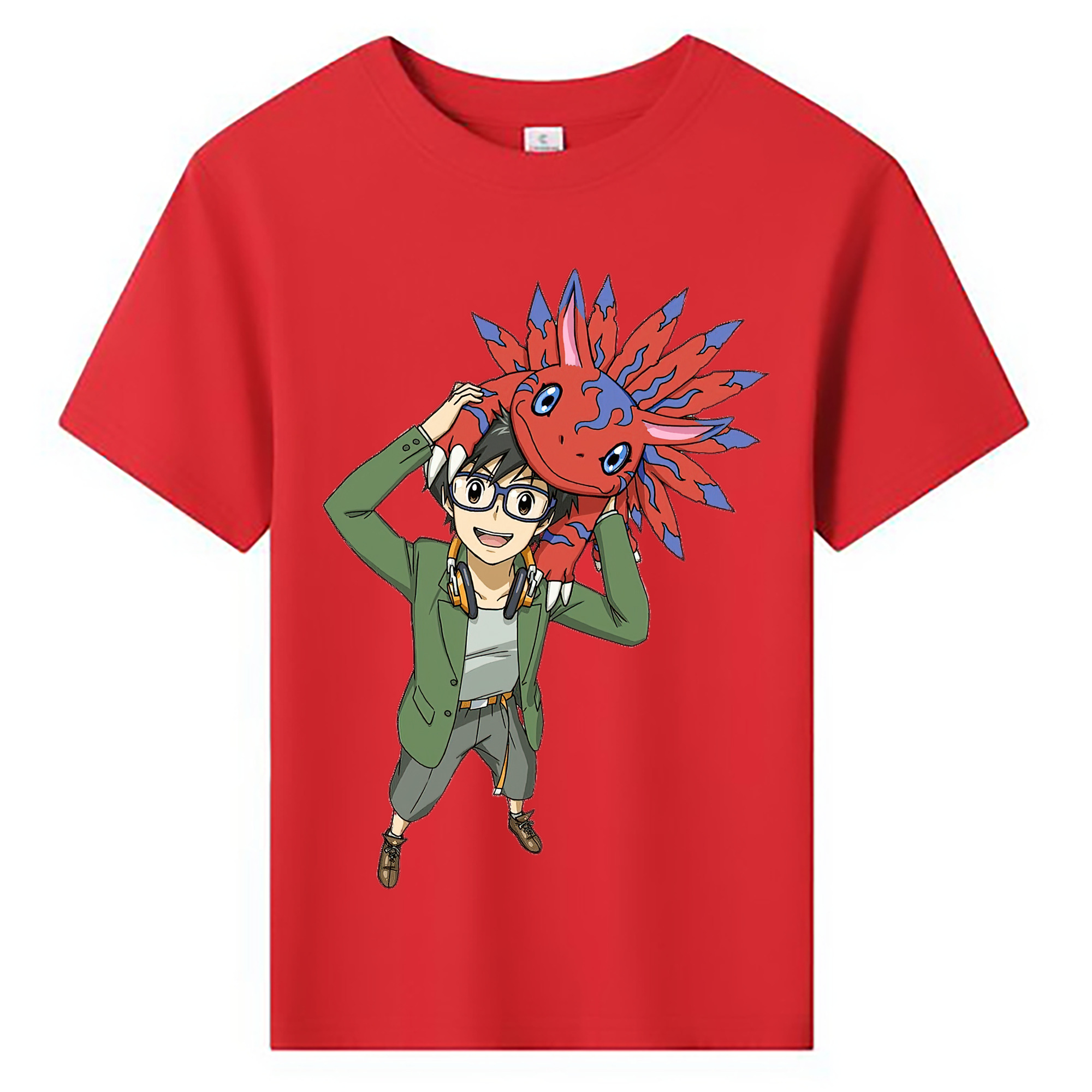 （画像用） Digimon デジタルモンスター/デジモン 綿100％キッズTシャツ（フロントプリント）