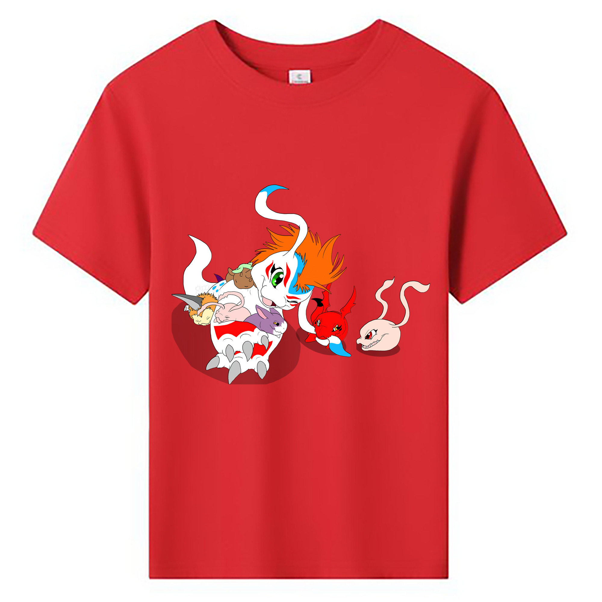 （画像用） Digimon デジタルモンスター/デジモン 綿100％キッズTシャツ（フロントプリント）