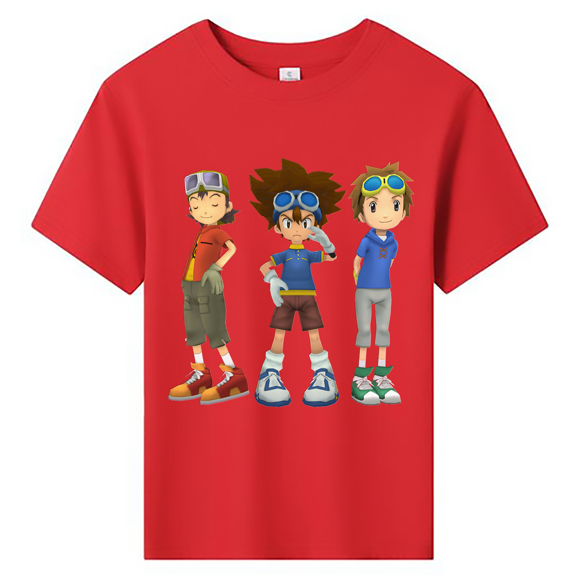 （画像用） Digimon デジタルモンスター/デジモン 綿100％キッズTシャツ（フロントプリント）