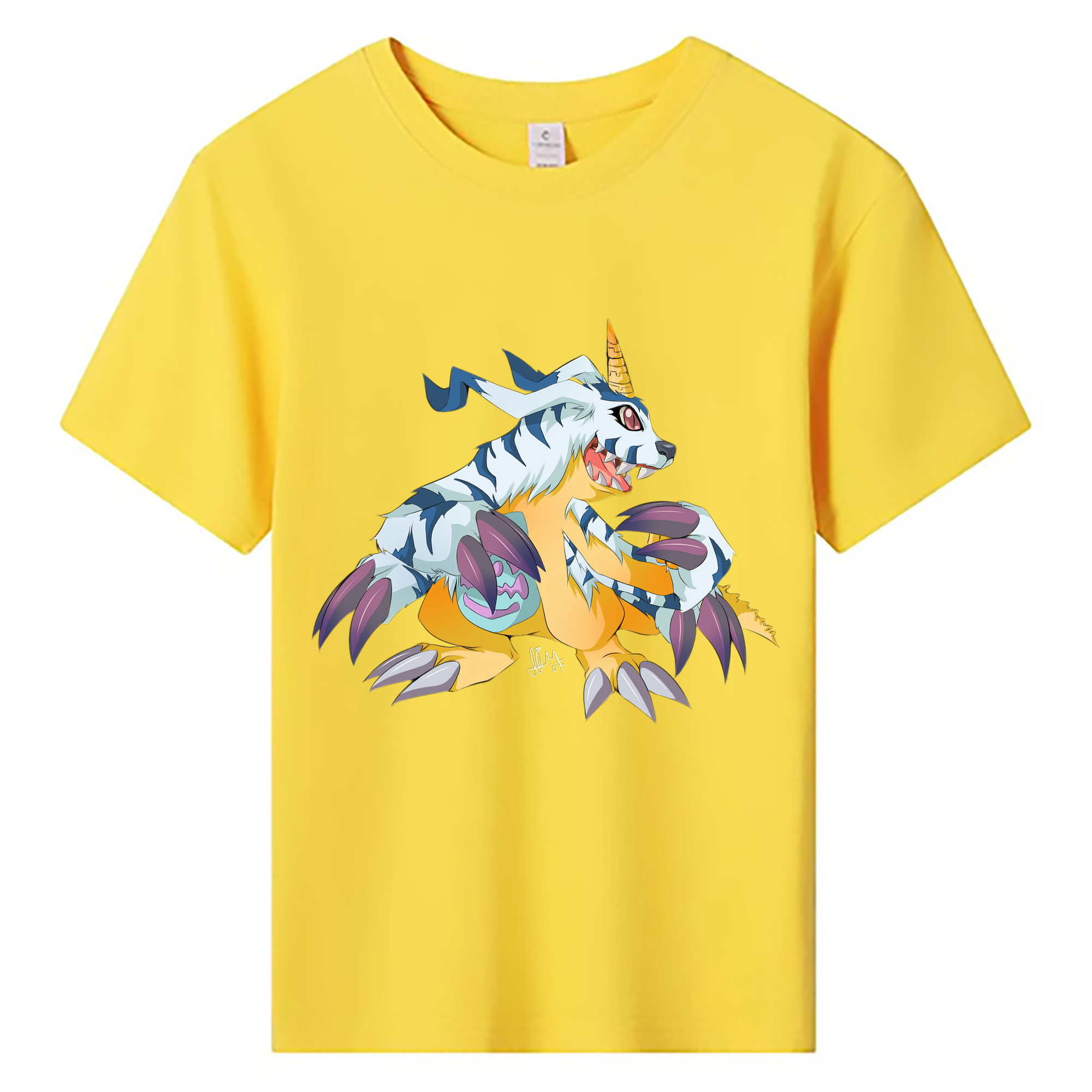 （画像用） Digimon デジタルモンスター/デジモン 綿100％キッズTシャツ（フロントプリント）