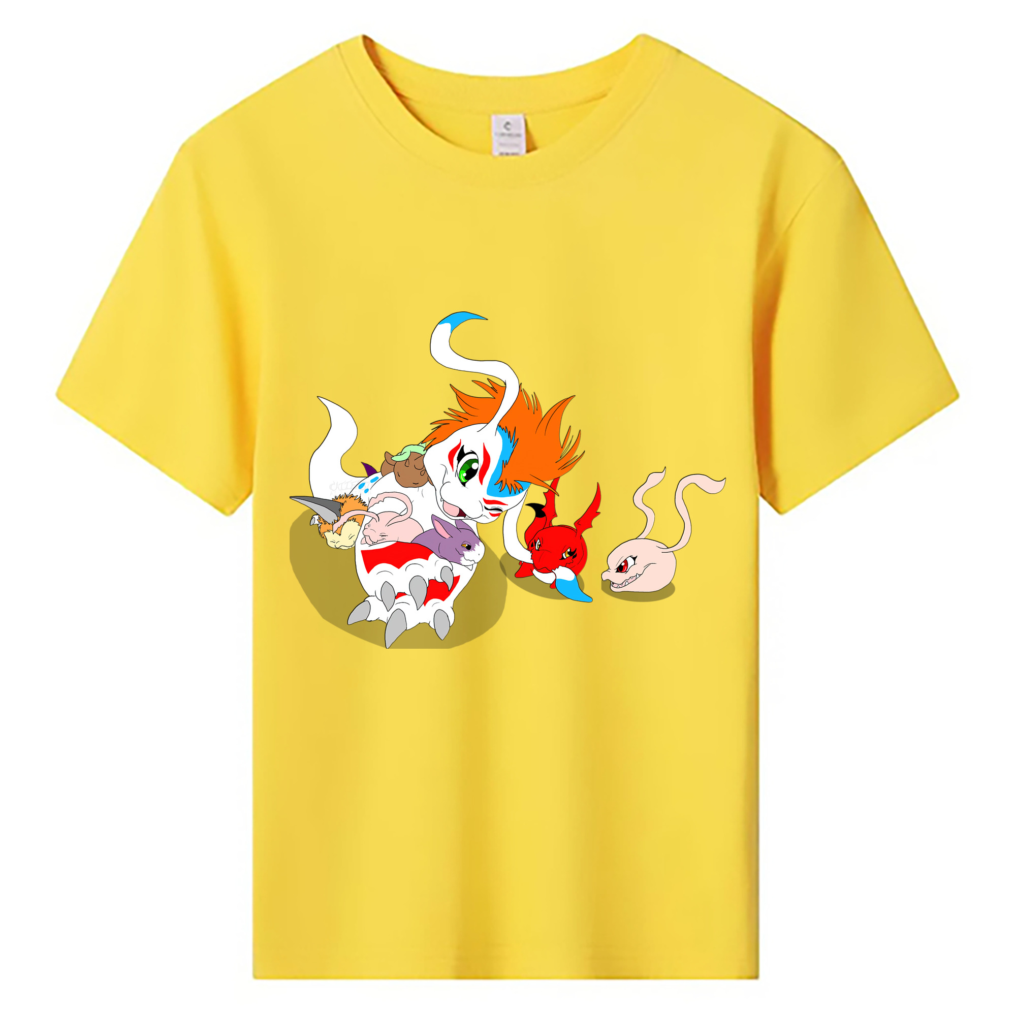（画像用） Digimon デジタルモンスター/デジモン 綿100％キッズTシャツ（フロントプリント）