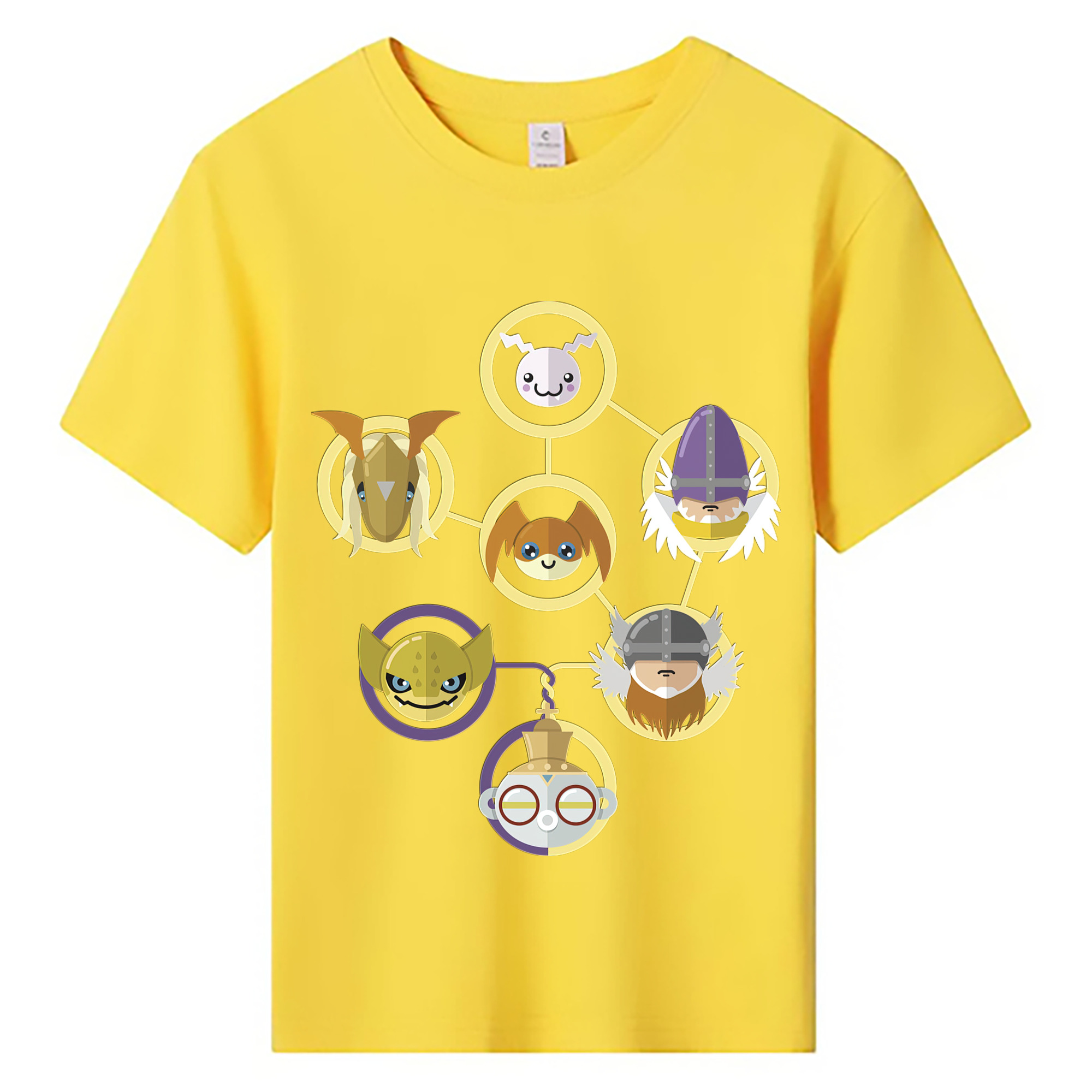 （画像用） Digimon デジタルモンスター/デジモン 綿100％キッズTシャツ（フロントプリント）