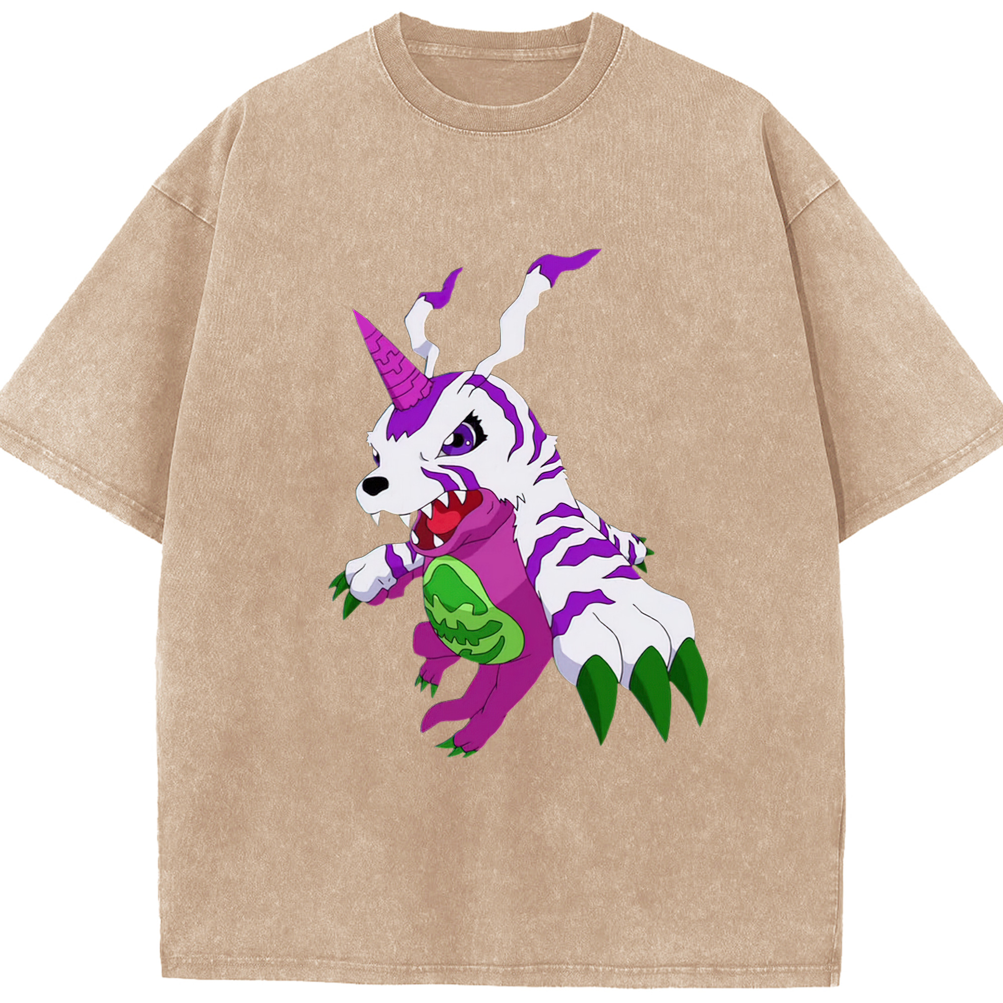 （画像用） Digimon デジタルモンスター/デジモン 綿100% ヴィンテージ風 半袖Tシャツ（フロントプリント）