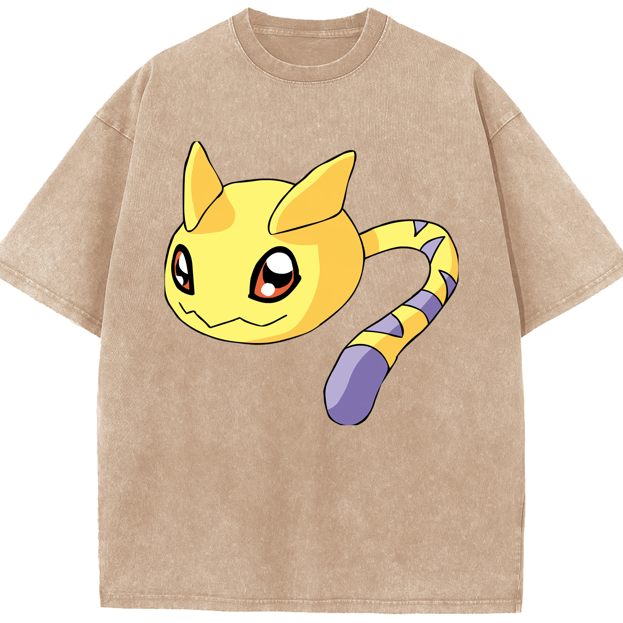 （画像用） Digimon デジタルモンスター/デジモン 綿100% ヴィンテージ風 半袖Tシャツ（フロントプリント）