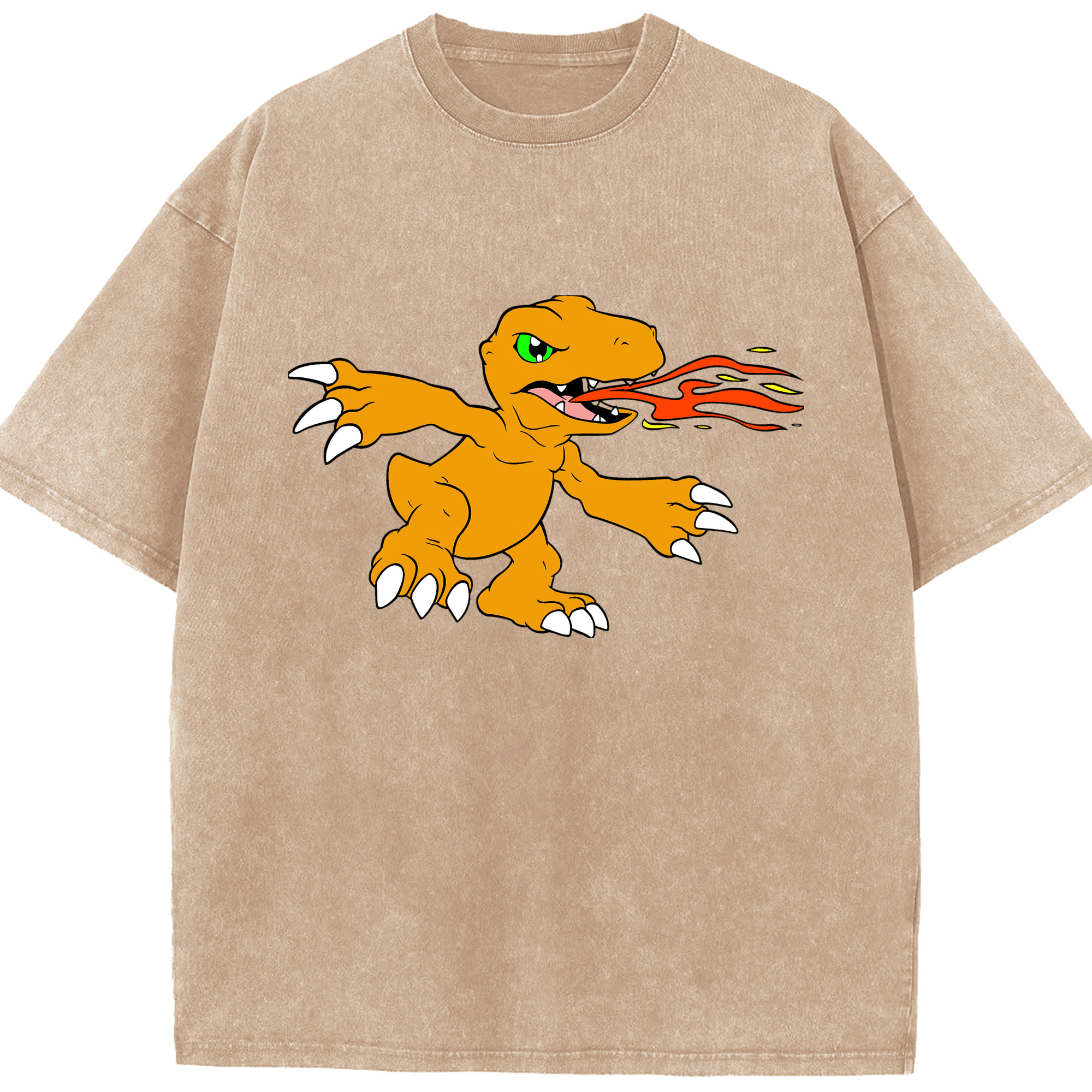 （画像用） Digimon デジタルモンスター/デジモン 綿100% ヴィンテージ風 半袖Tシャツ（フロントプリント）