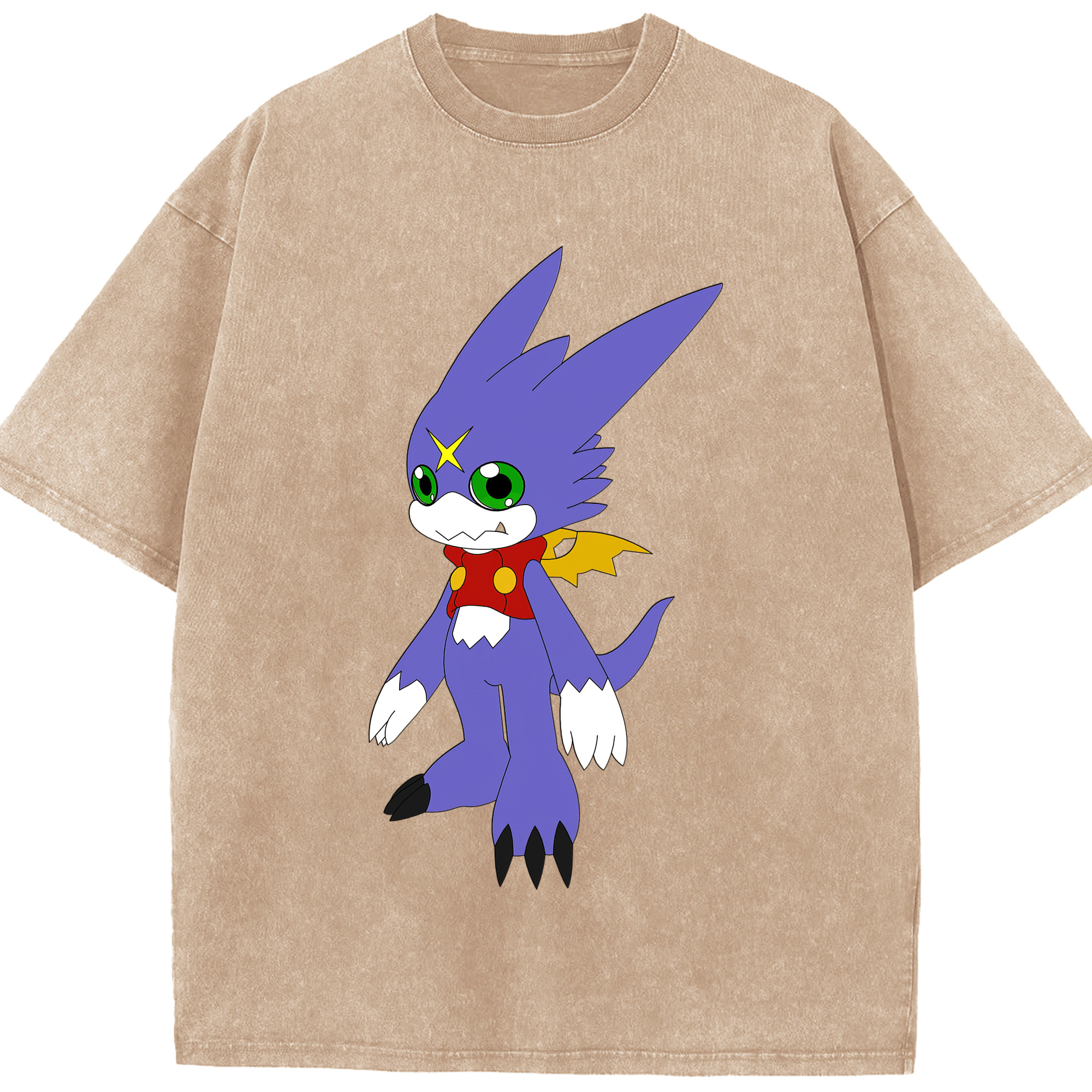 （画像用） Digimon デジタルモンスター/デジモン 綿100% ヴィンテージ風 半袖Tシャツ（フロントプリント）
