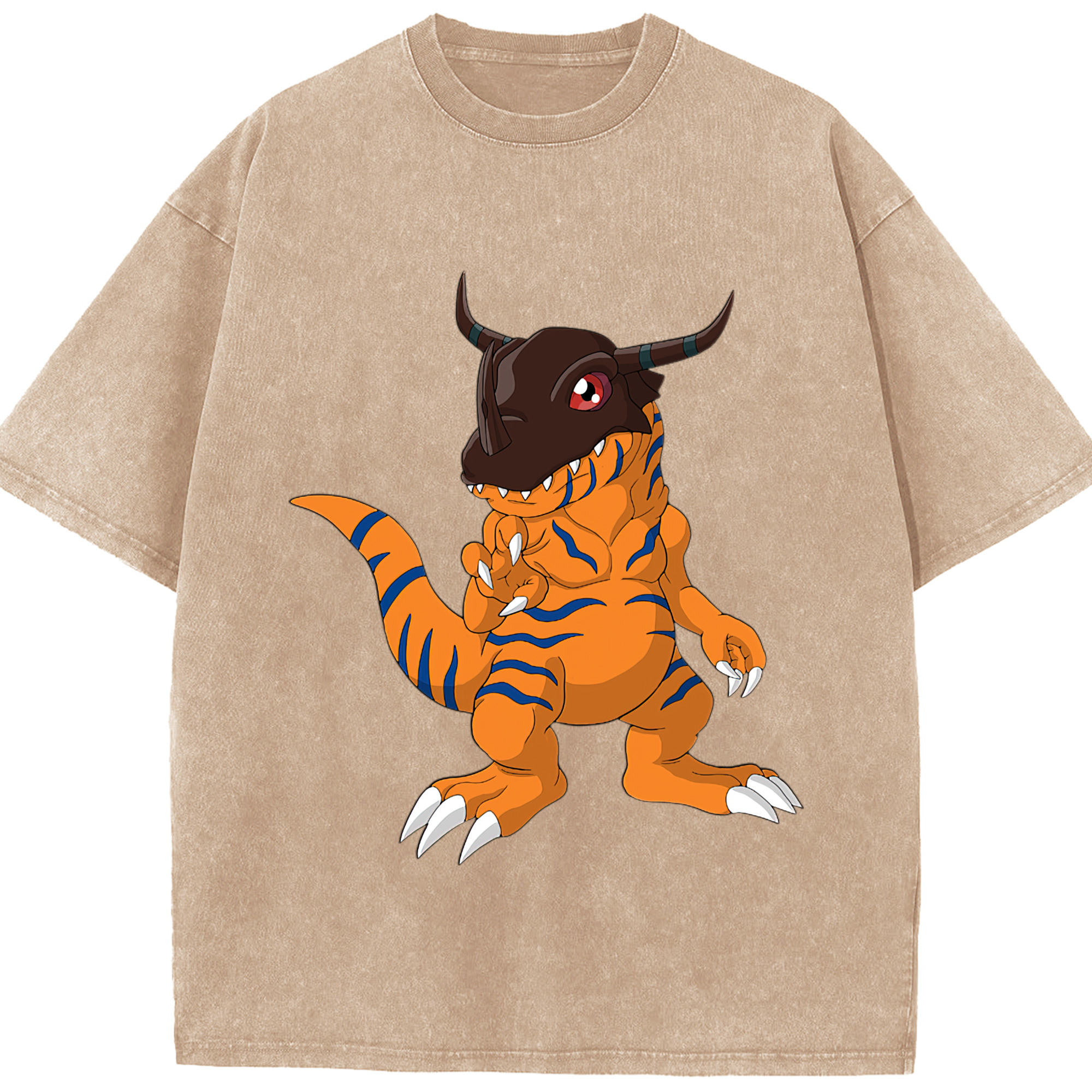 （画像用） Digimon デジタルモンスター/デジモン 綿100% ヴィンテージ風 半袖Tシャツ（フロントプリント）
