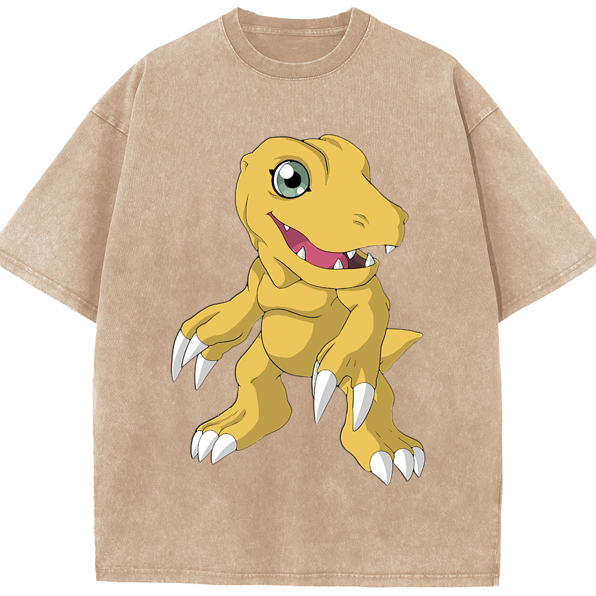 （画像用） Digimon デジタルモンスター/デジモン 綿100% ヴィンテージ風 半袖Tシャツ（フロントプリント）