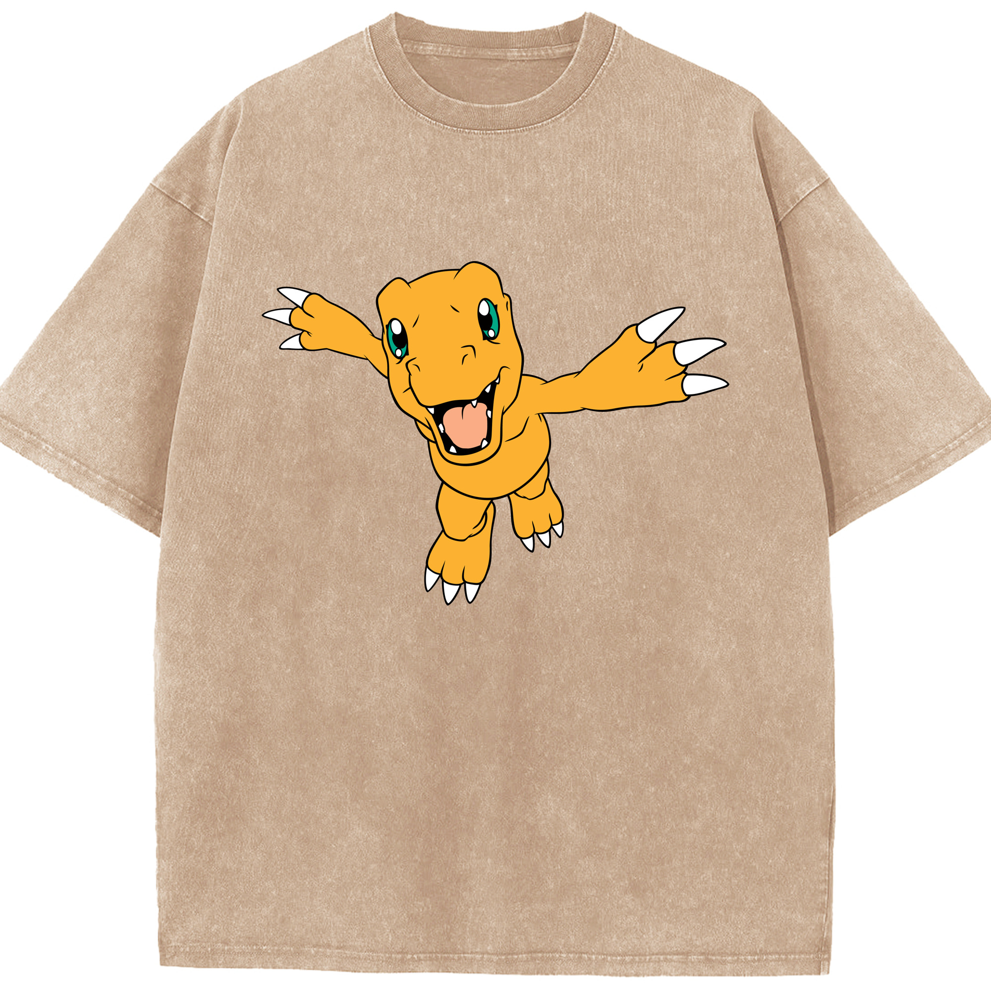 （画像用） Digimon デジタルモンスター/デジモン 綿100% ヴィンテージ風 半袖Tシャツ（フロントプリント）