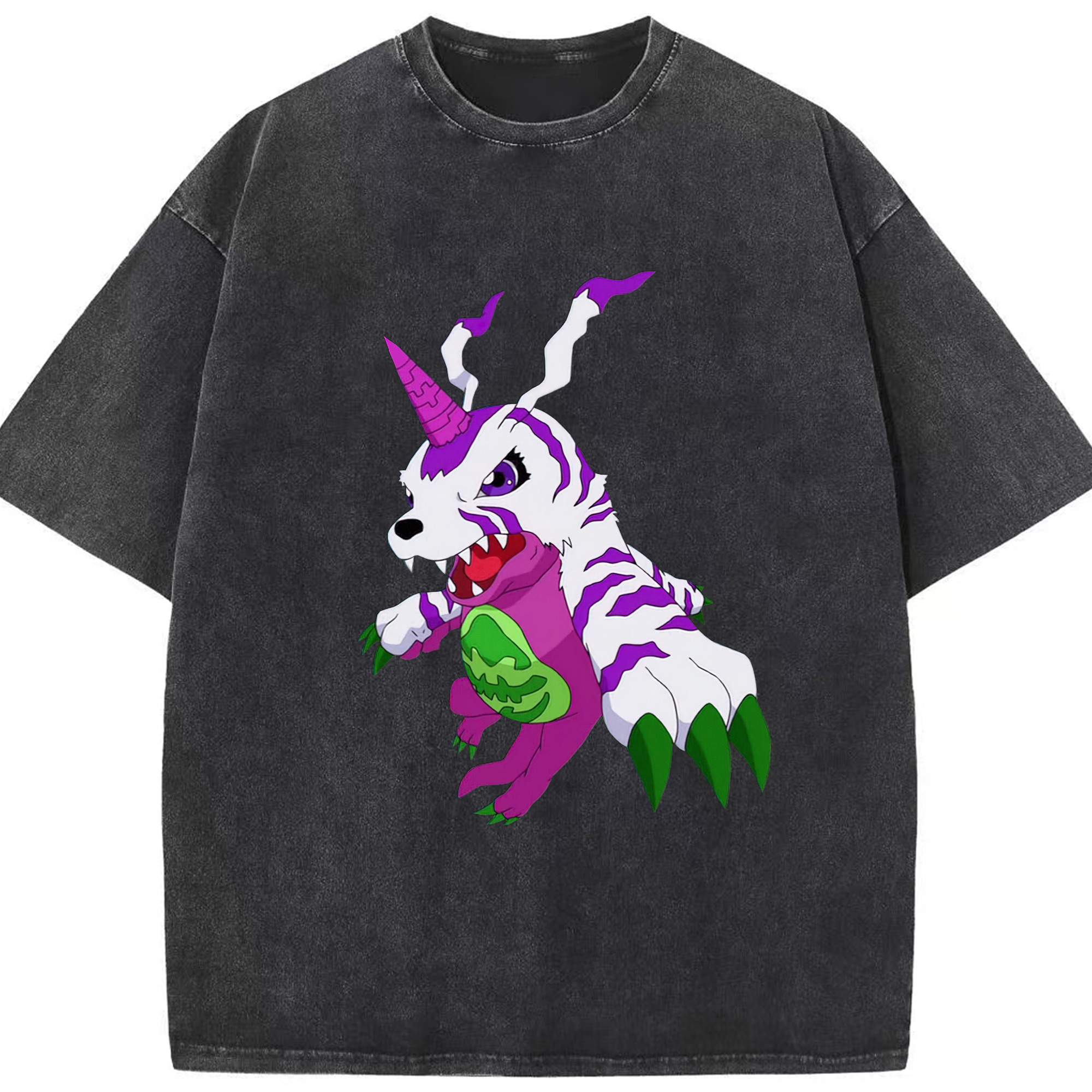 （画像用） Digimon デジタルモンスター/デジモン 綿100% ヴィンテージ風 半袖Tシャツ（フロントプリント）