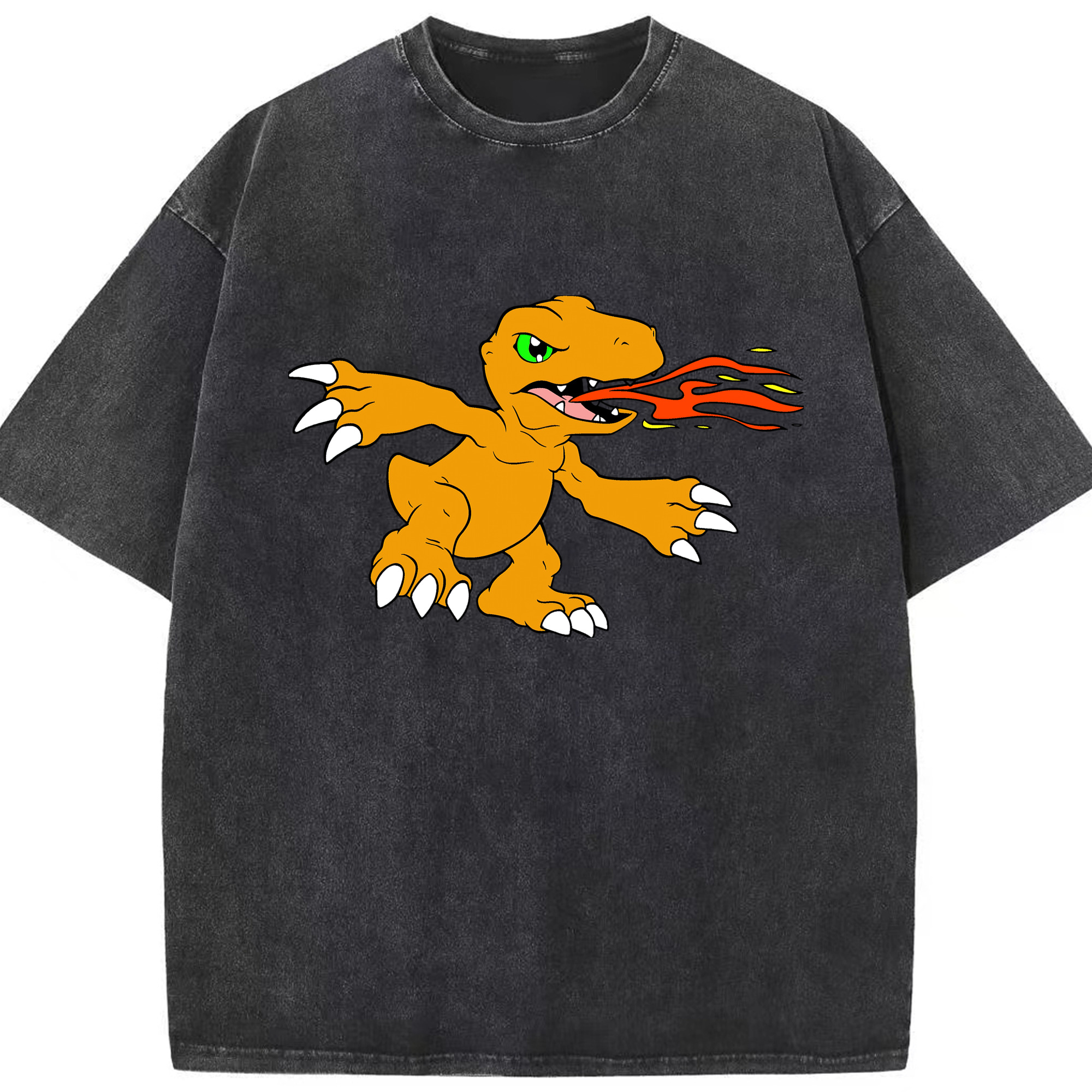 （画像用） Digimon デジタルモンスター/デジモン 綿100% ヴィンテージ風 半袖Tシャツ（フロントプリント）