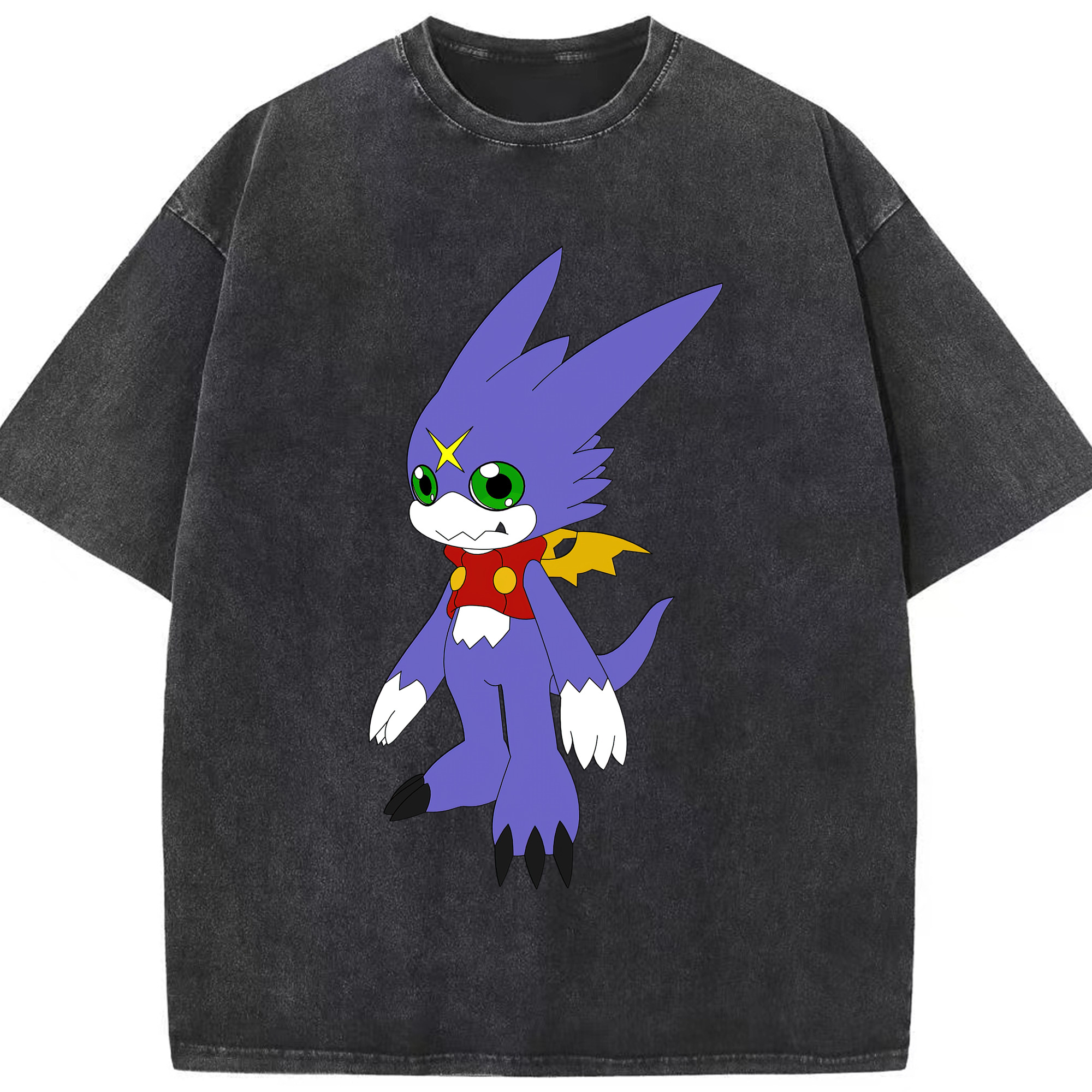 （画像用） Digimon デジタルモンスター/デジモン 綿100% ヴィンテージ風 半袖Tシャツ（フロントプリント）
