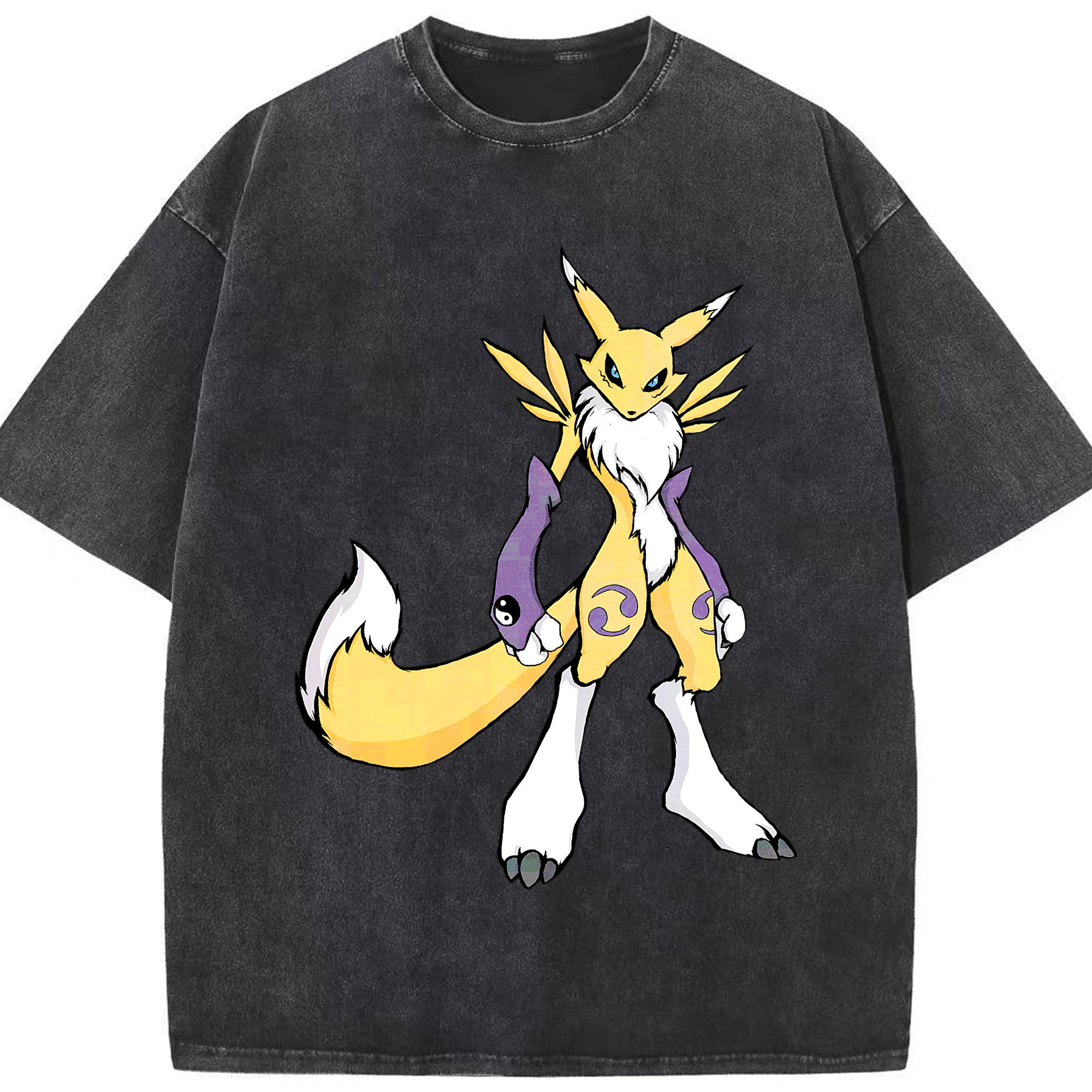 （画像用） Digimon デジタルモンスター/デジモン 綿100% ヴィンテージ風 半袖Tシャツ（フロントプリント）