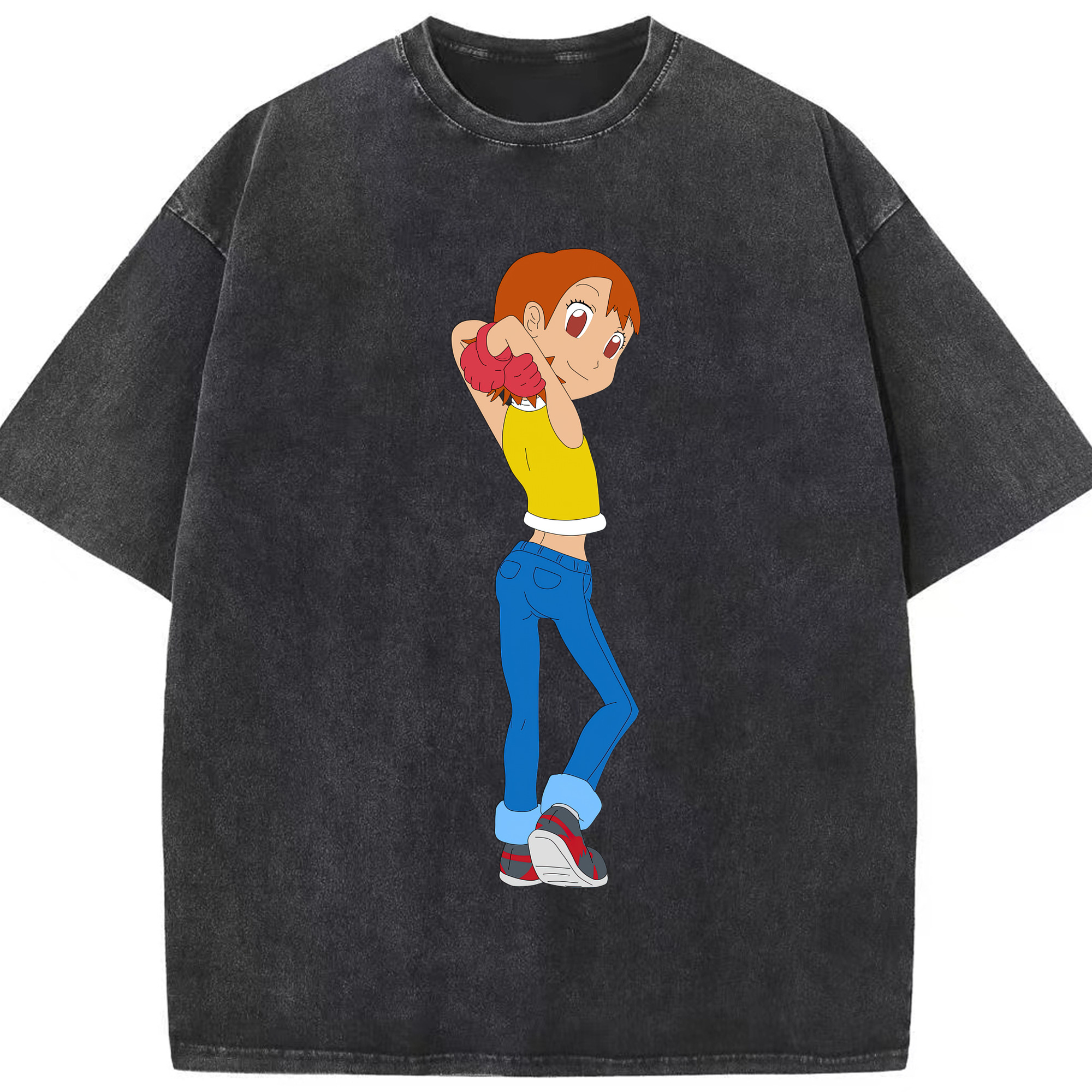 （画像用） Digimon デジタルモンスター/デジモン 綿100% ヴィンテージ風 半袖Tシャツ（フロントプリント）